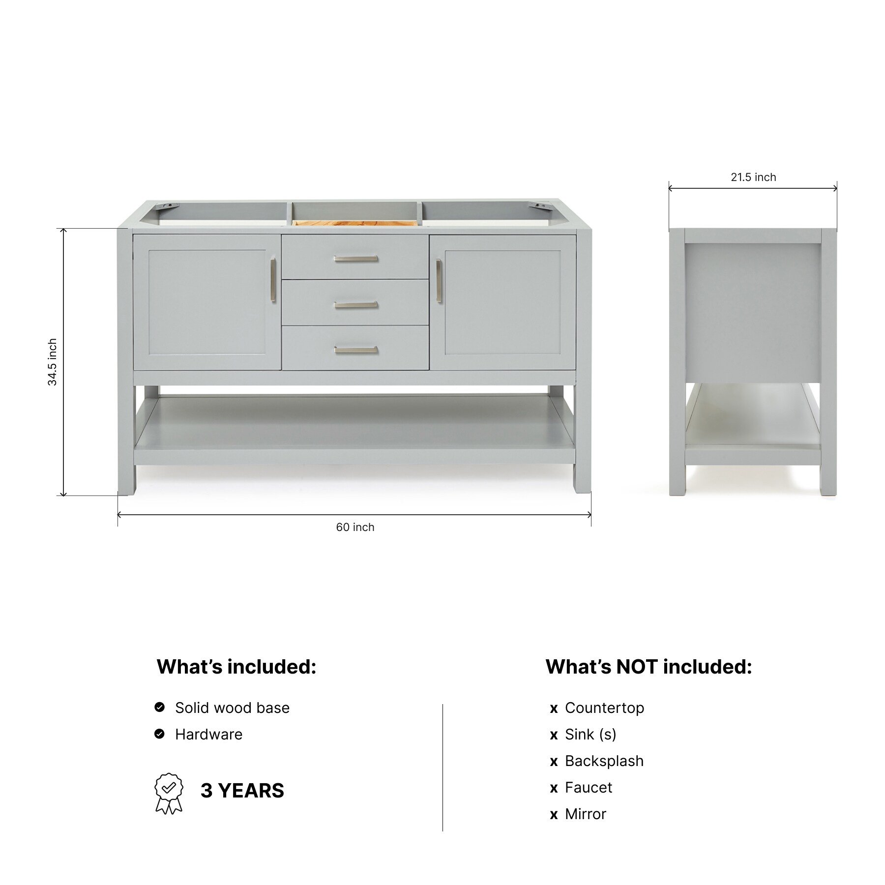 ARIEL R060D-BC-GRY vanities - View #3
