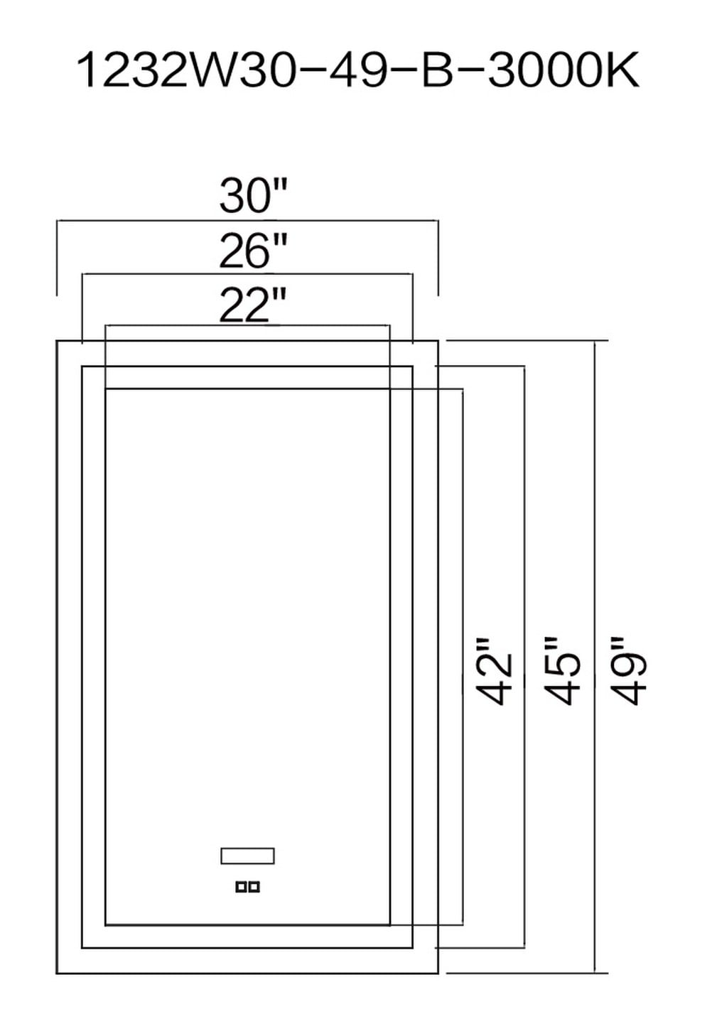 CWI Lighting 1232W30-49-B-3000K Decor-Mirrors - View #2
