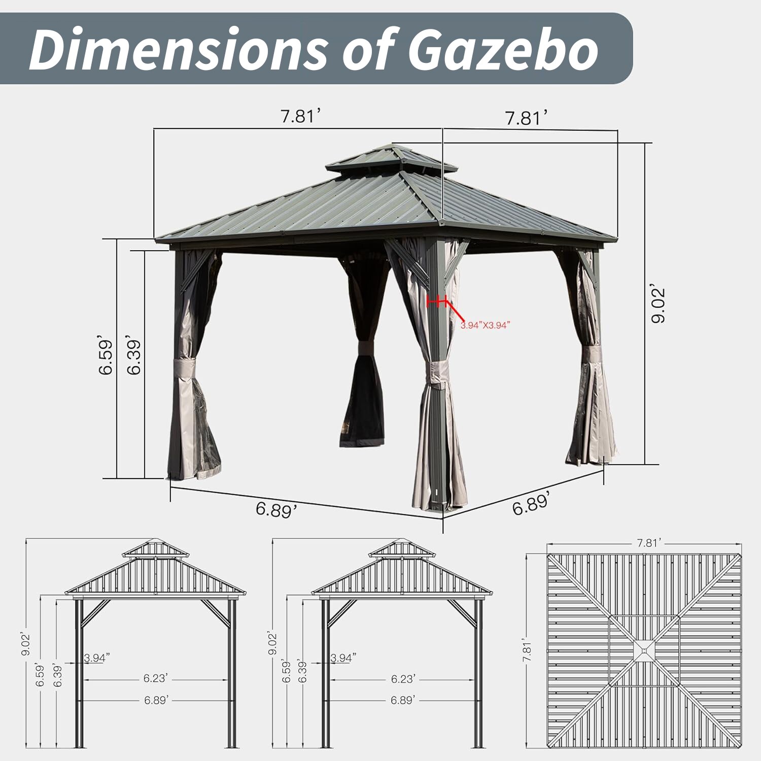 Mondawe MO-F101-3 Wood-Resin-Gazebos - View #9
