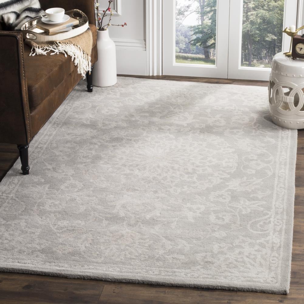 Bella 6' x 6' Gray Hand-Tufted Wool Area Rug