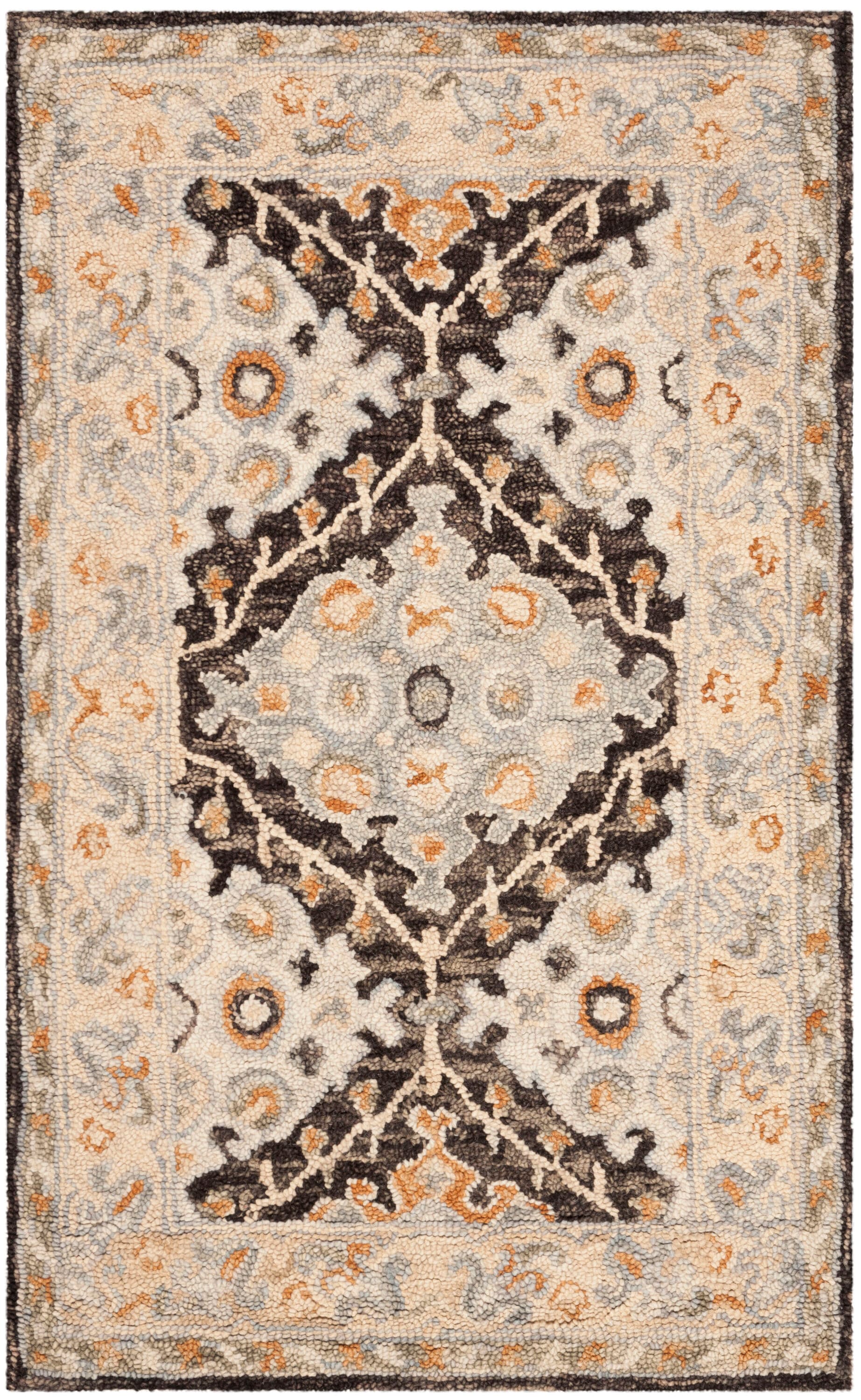 Aspen 3' x 5' Blue Floral Wool Handmade Tufted Area Rug