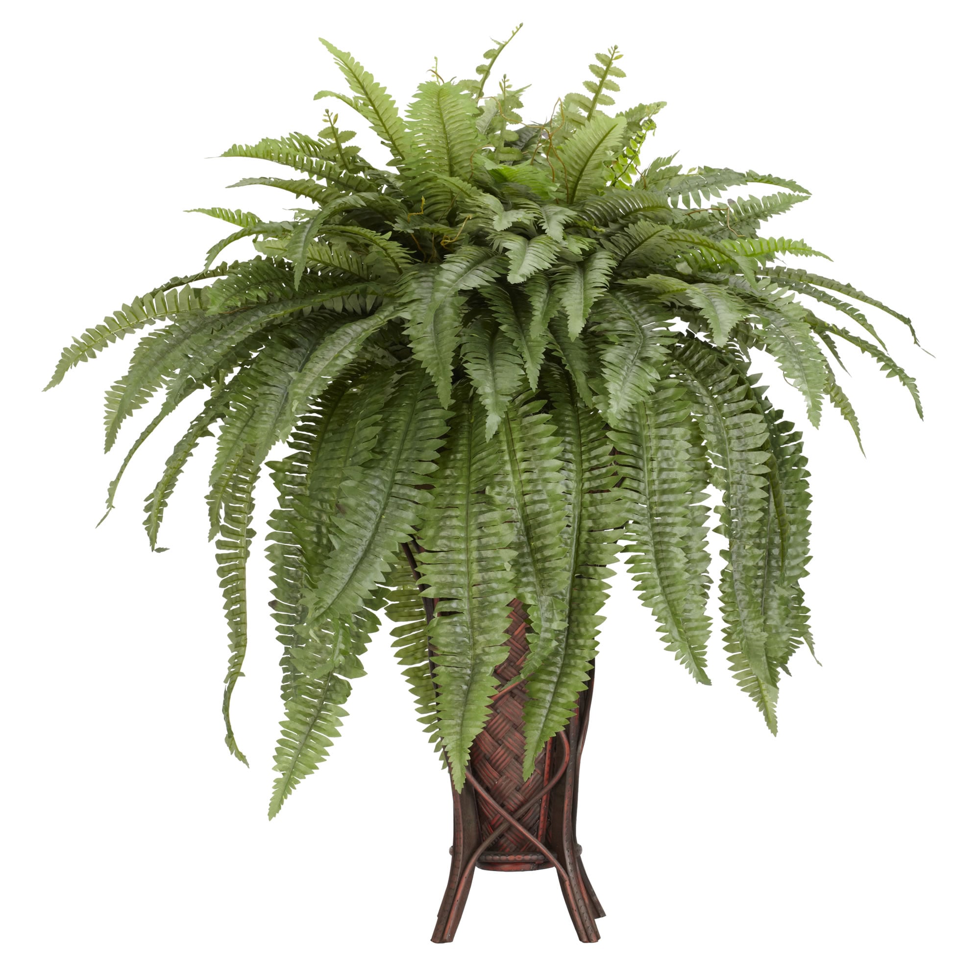 Nearly Natural 33-in Green Indoor Hanging Artificial Boston Fern Artificial  Plant in the Artificial Plants & Flowers department at