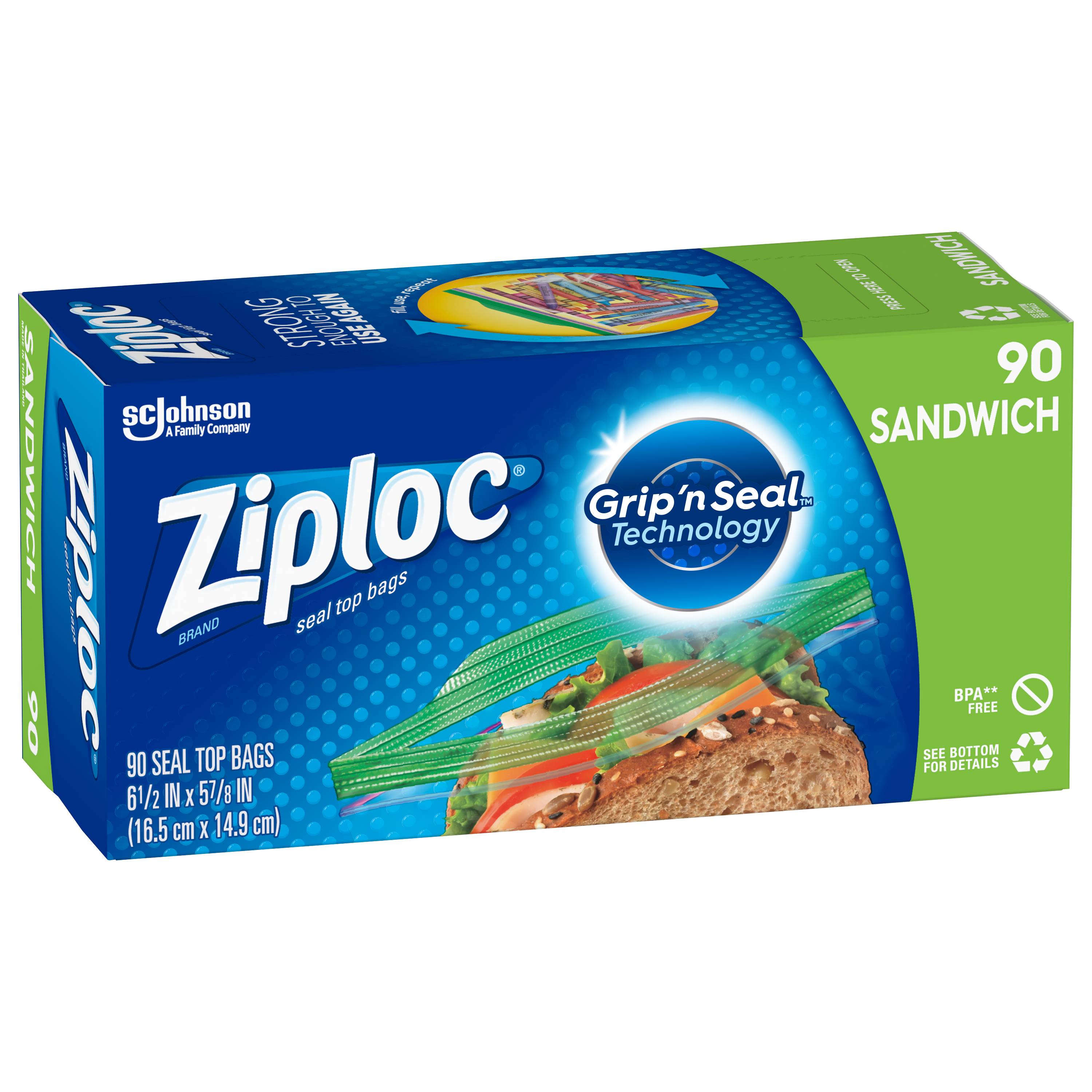 Ziploc Holiday Limited Edition Festive Designs Reusable Storage Quart Bags  - 24 Count