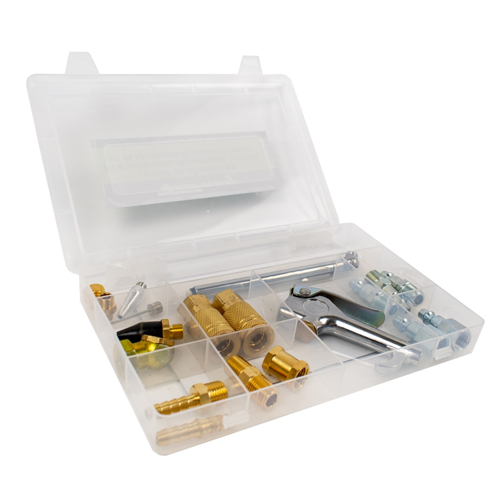 Forney 19 Piece Air Compressor Accessory Kit with Fittings and Inflation Tools