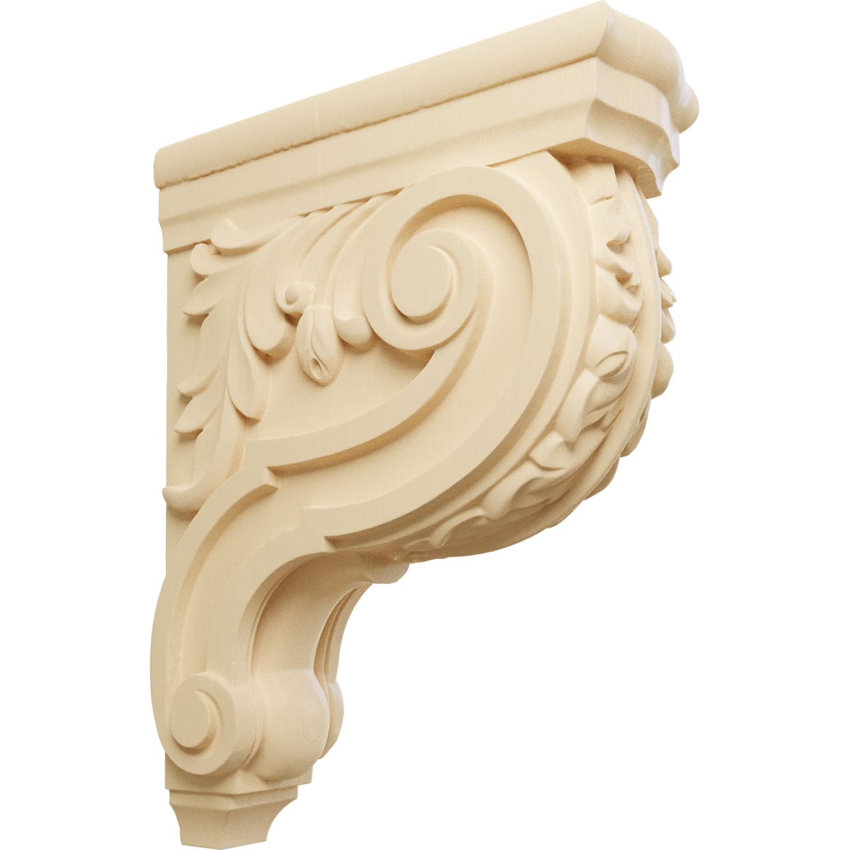 Ekena Millwork CORW04X11X14HDMA 4-in x 10-1/2-in x 14-in Unfinished Maple Wood Paintable/Stainable Corbel