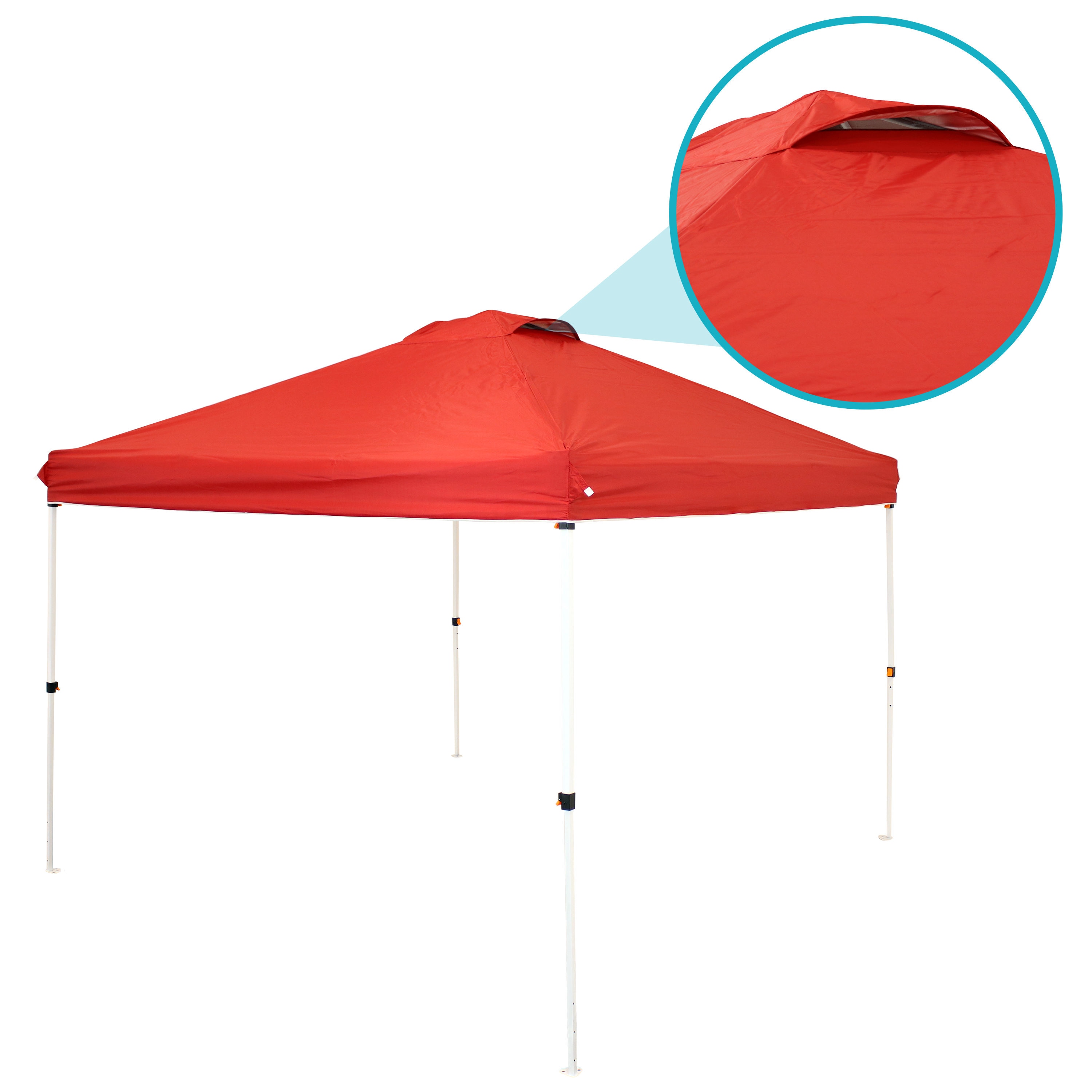 Sunnydaze Decor 12-ft x 12-ft Square Red Pop-up Canopy in the Canopies ...