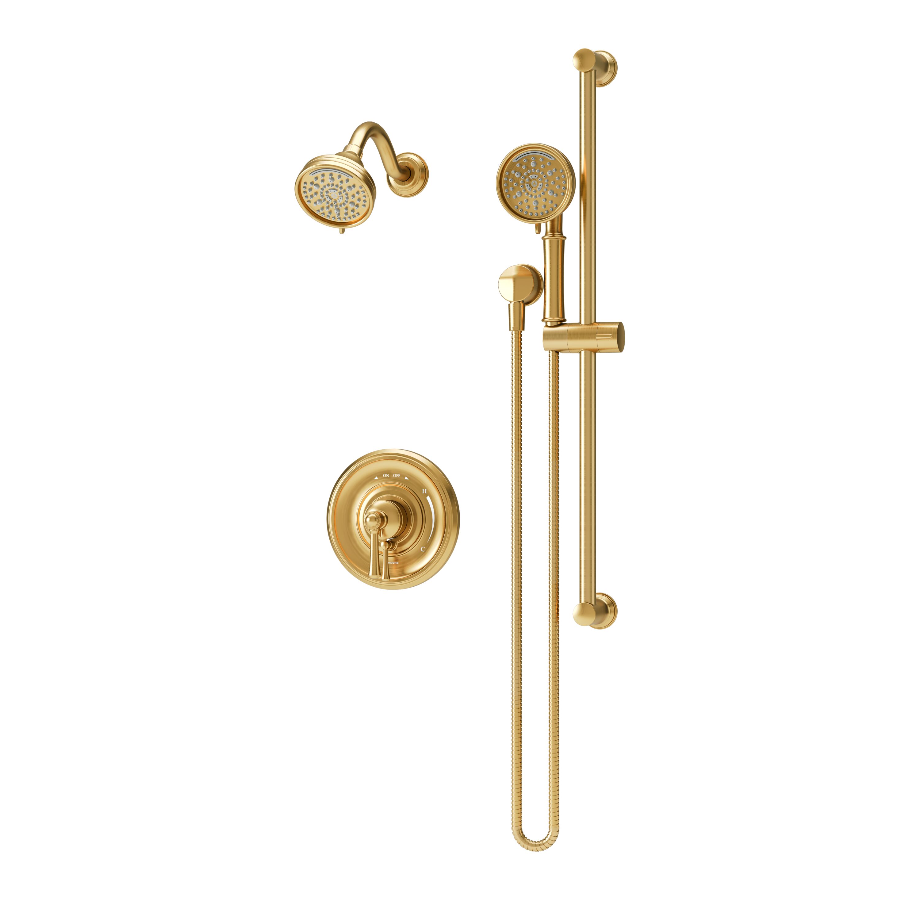 Symmons S5898BBZ15TRM Braston Brushed Bronze 4.07-Inches Dual Head Built-In Shower Faucet System with