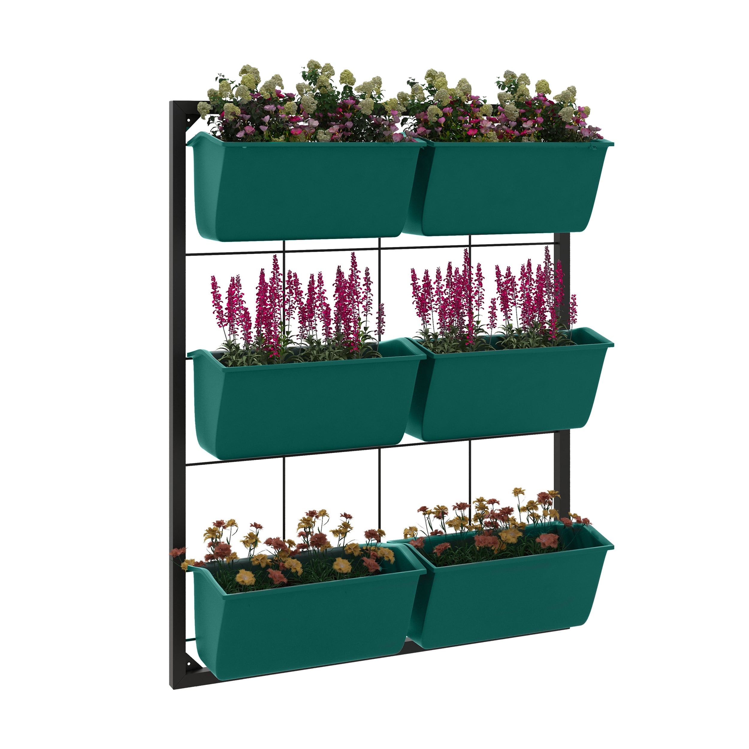 AHIOU HOME ZAAHG-P174504GB 0.65-cu ft 5.5-in W x 20.5-in L x 26-in H Elevated Green Composite Raised Garden Bed