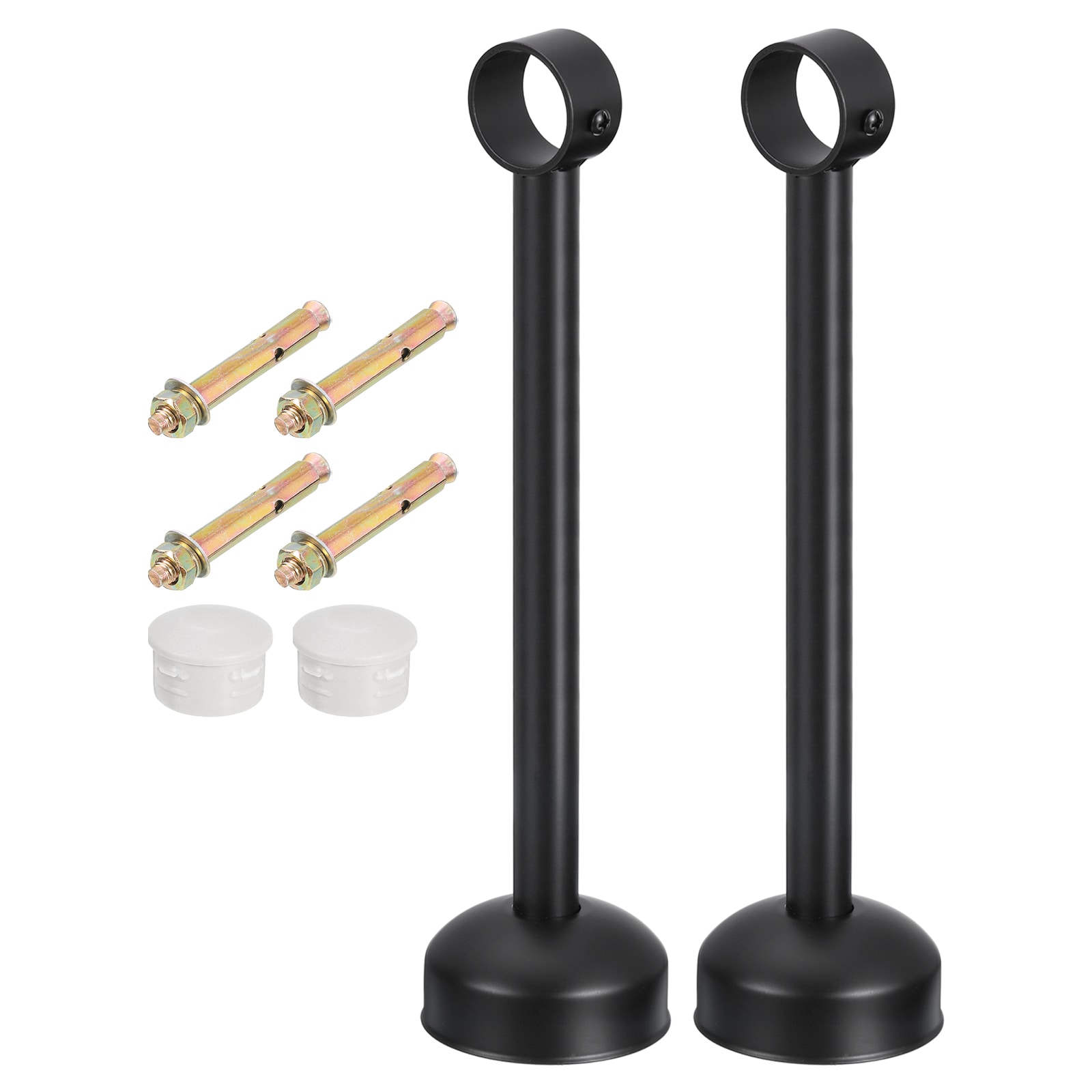 Unique Bargains - 2 Sets Ceiling Mount Curtain Rod Bracket Fit 32mm/1.26inch Pipe Length 300mm/11...