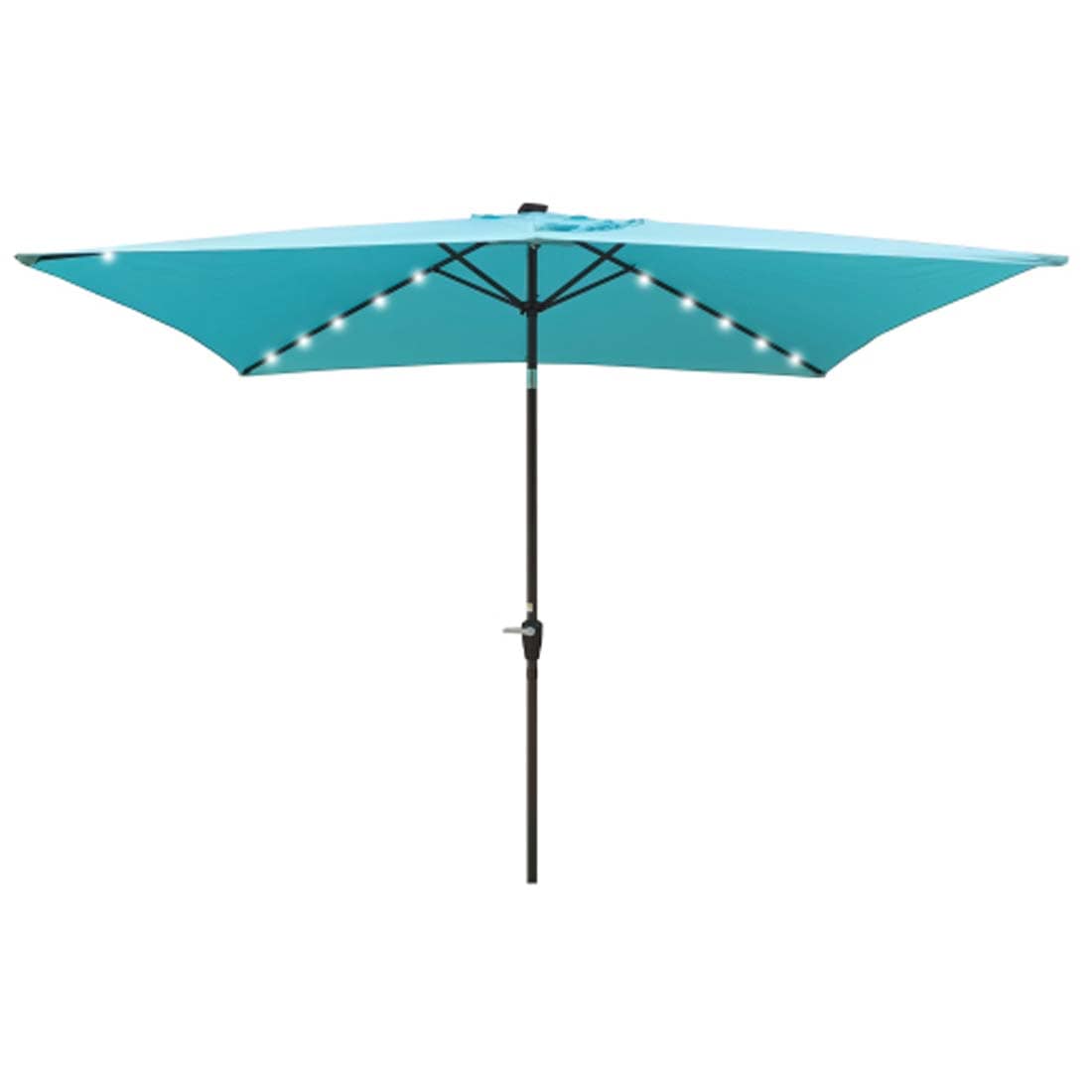 Damerin PUQ6150 10-Feet Steel Blue Market Patio Umbrella with Lights and