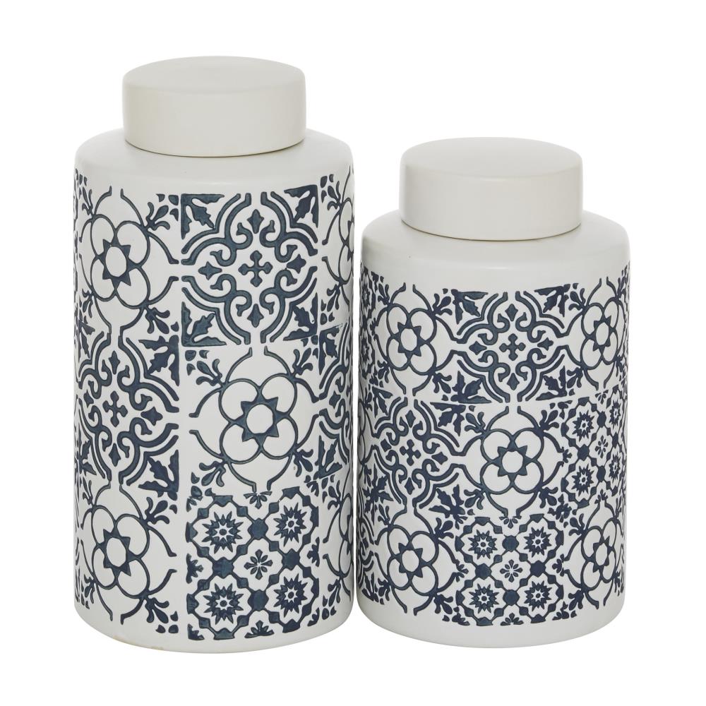 Grayson Lane 70383 2-Pack Multiple Colors/Finishes Ceramic Modern Decorative Jar