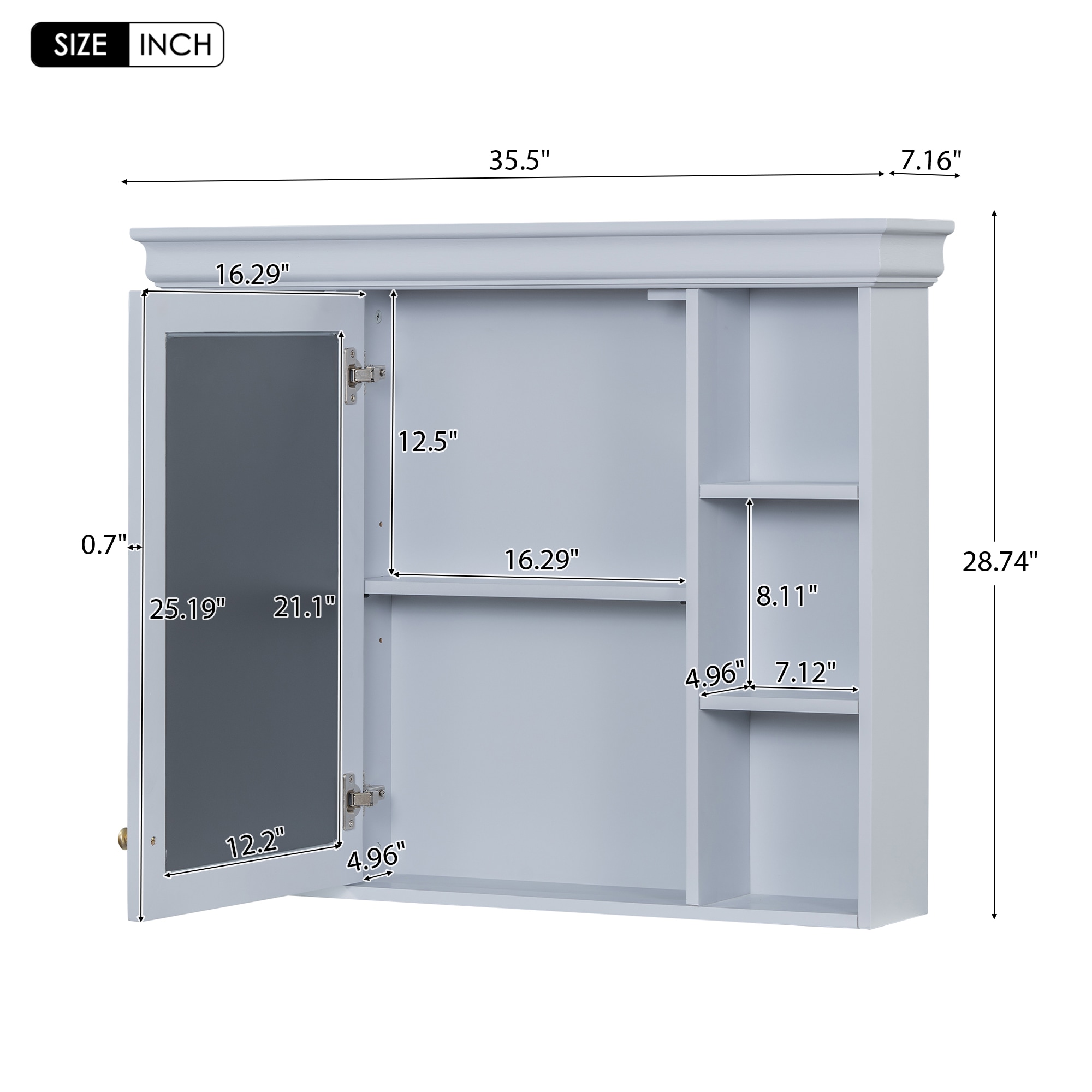 ZAKLOOP WU1396P143142 Bathroom-Wall-Cabinets - View #4