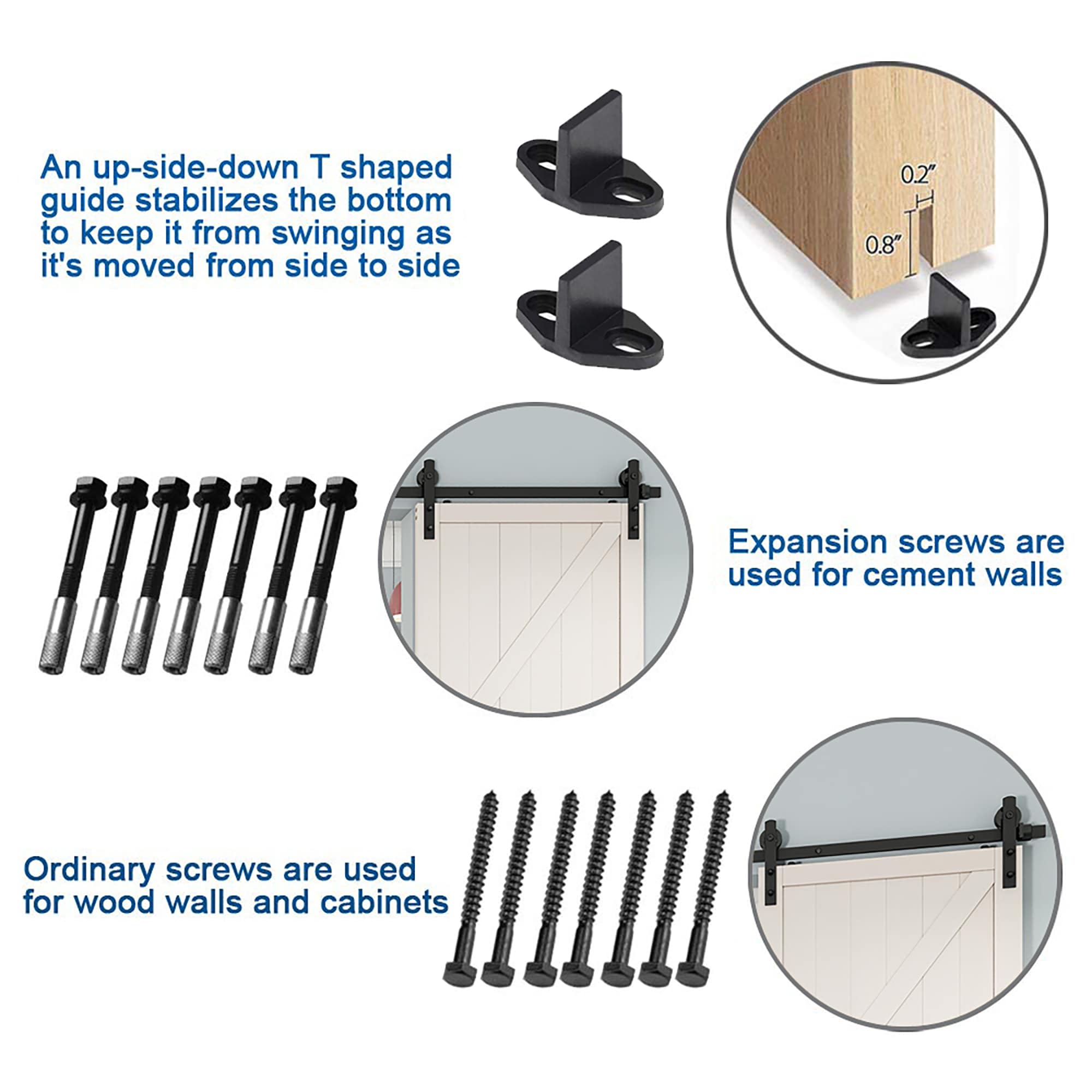 Clihome X0029J2LSZ-LTC Barn-Door-Roller-Kits - View #2