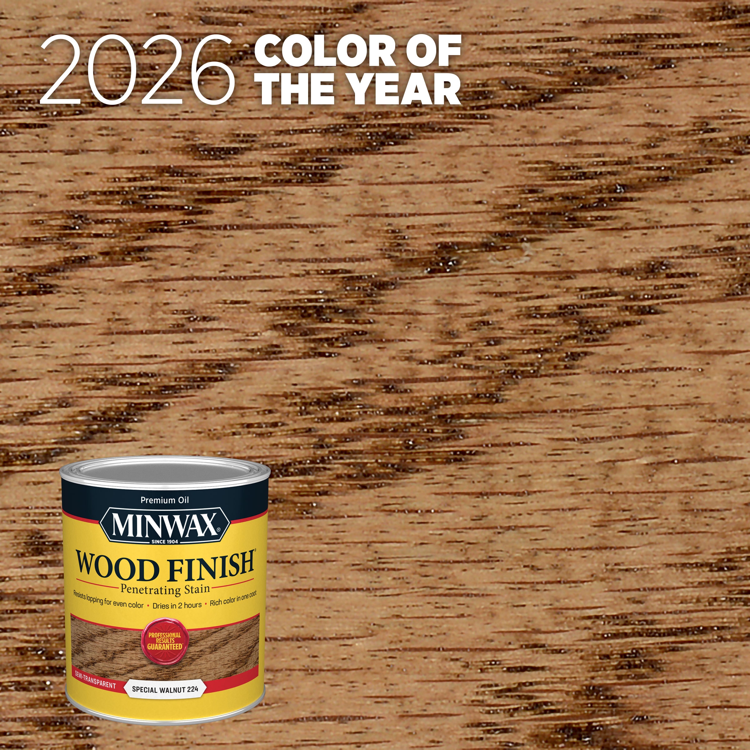 Minwax 70006444 Wood Finish Oil-based 2026 Color of the Year Special Walnut Semi-transparent Interior Stain ( 1-quart )