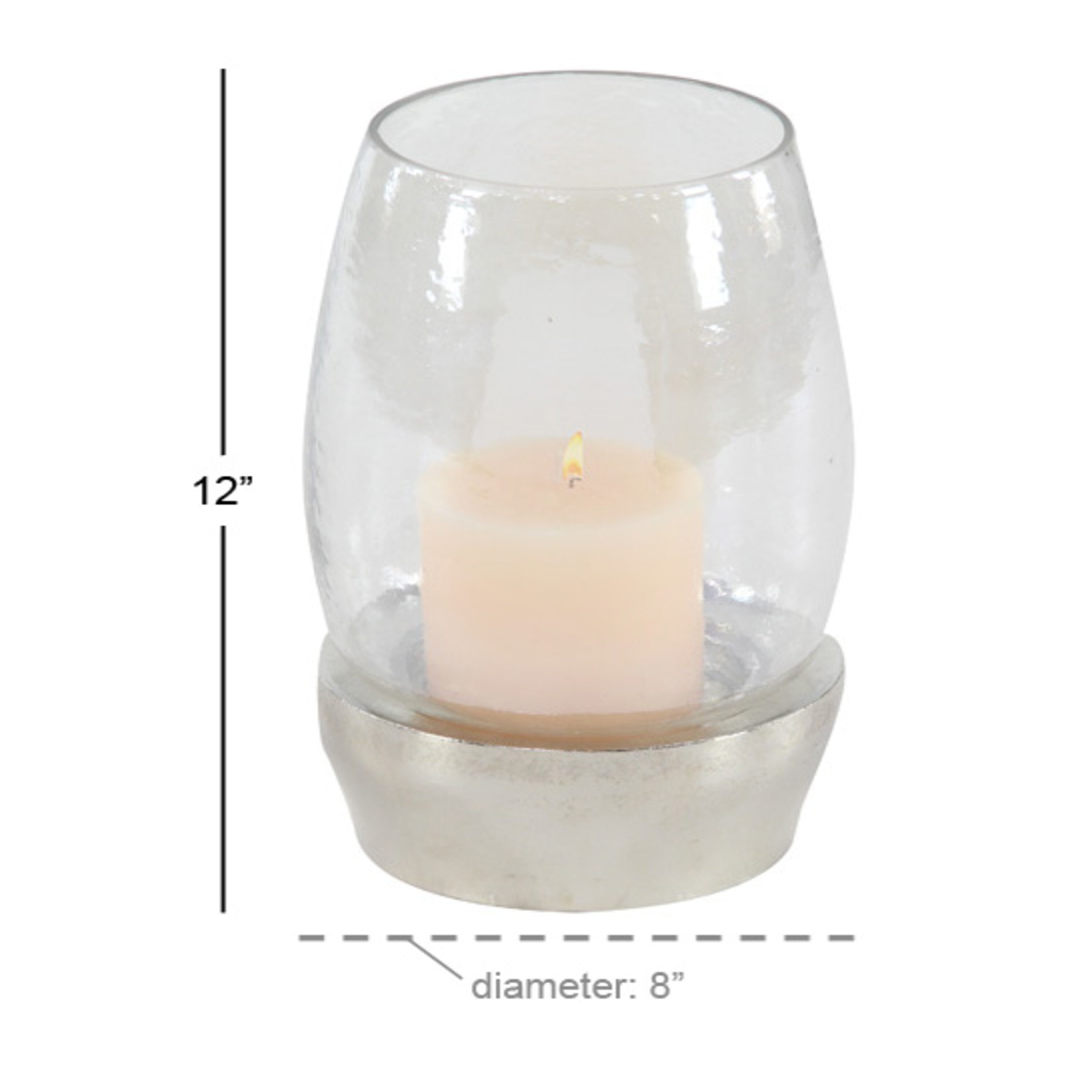 Grayson Lane 1 Candle Glass Hurricane Candle Holder in the Candle Holders  department at