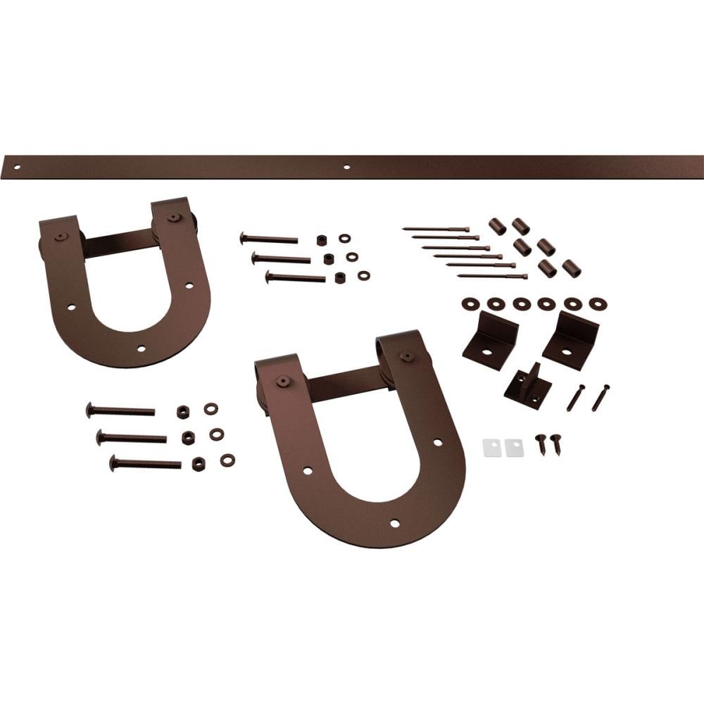 Goldberg Brothers GB60015H24RB 48-in Rustic Brown Indoor Horseshoe Single Double Barn door hardware kit