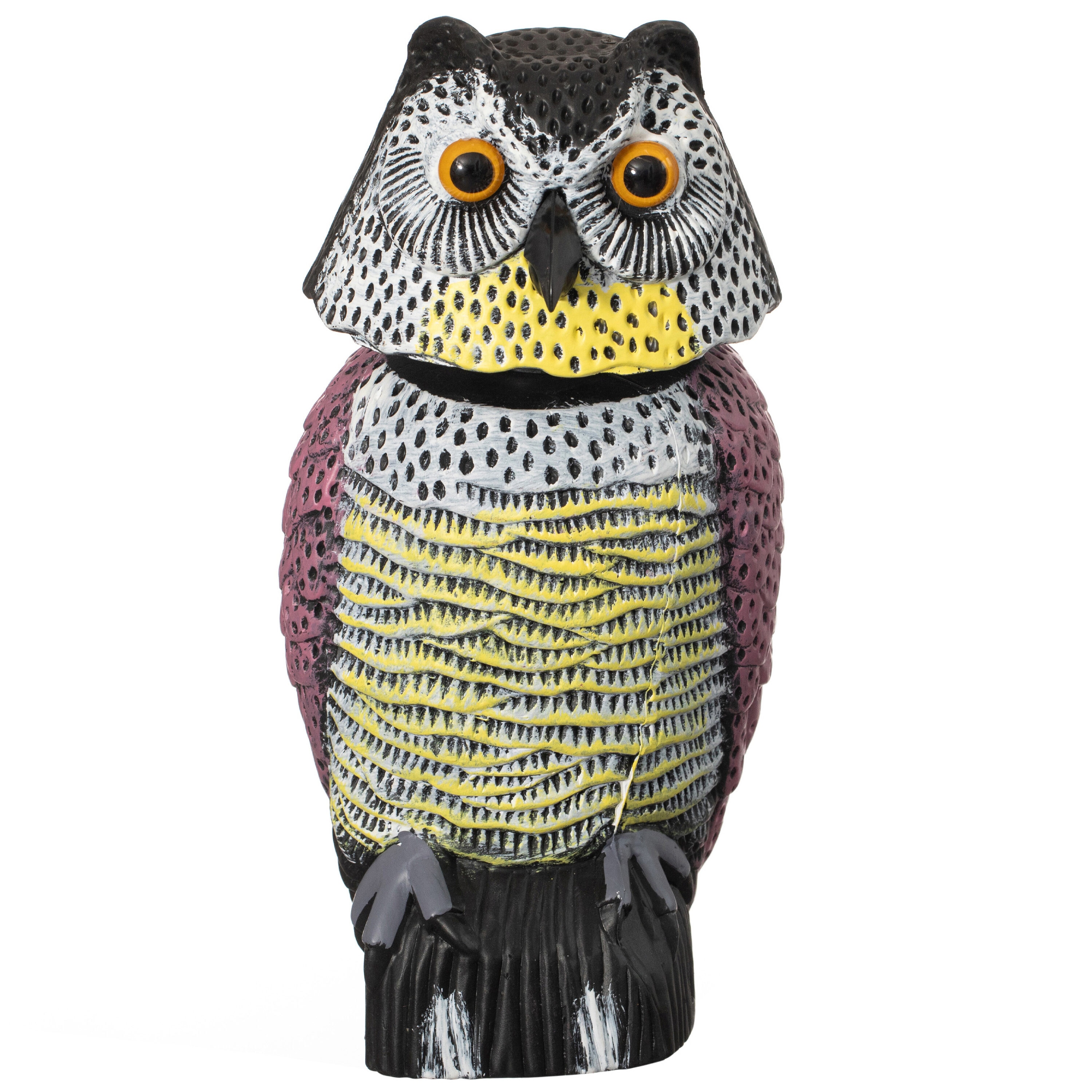 Gardenised Gardenised 12 Inch Horned Owl Decoy - Bird Deterrent Scarecrow - Realistic Textured Finish Fake Owl for Garden - Patio - Yard - Lawn - Outdoor Display - Halloween Decoration for Trees - Fences and Landscape