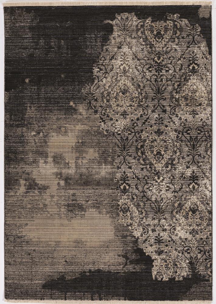 KAS Rugs WIL110153X77 Willow 5 X 8 (ft) Charcoal Indoor Trellis Farmhouse/Cottage Area Rug