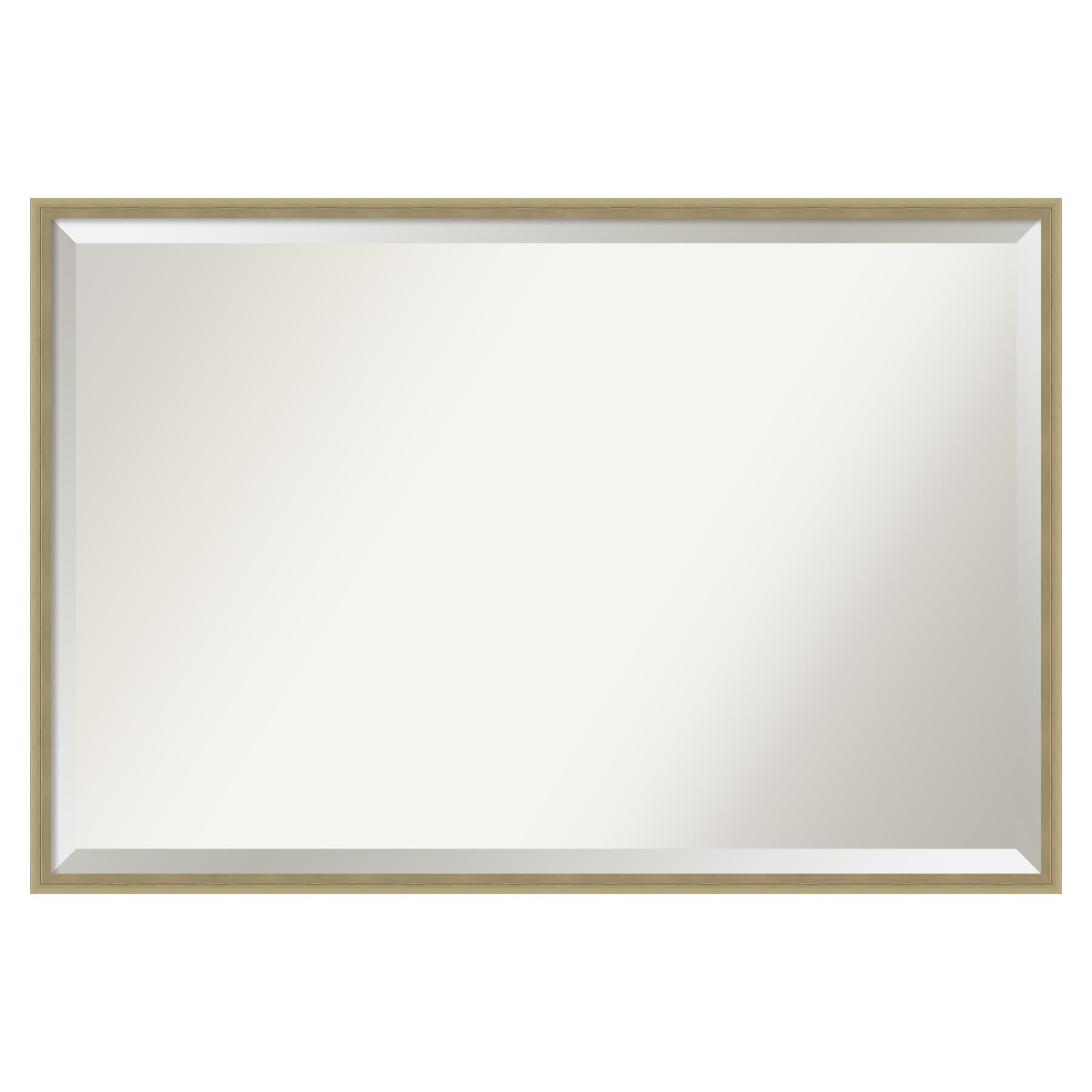 Lucie Champagne Gold Rectangular Wood Vanity Mirror