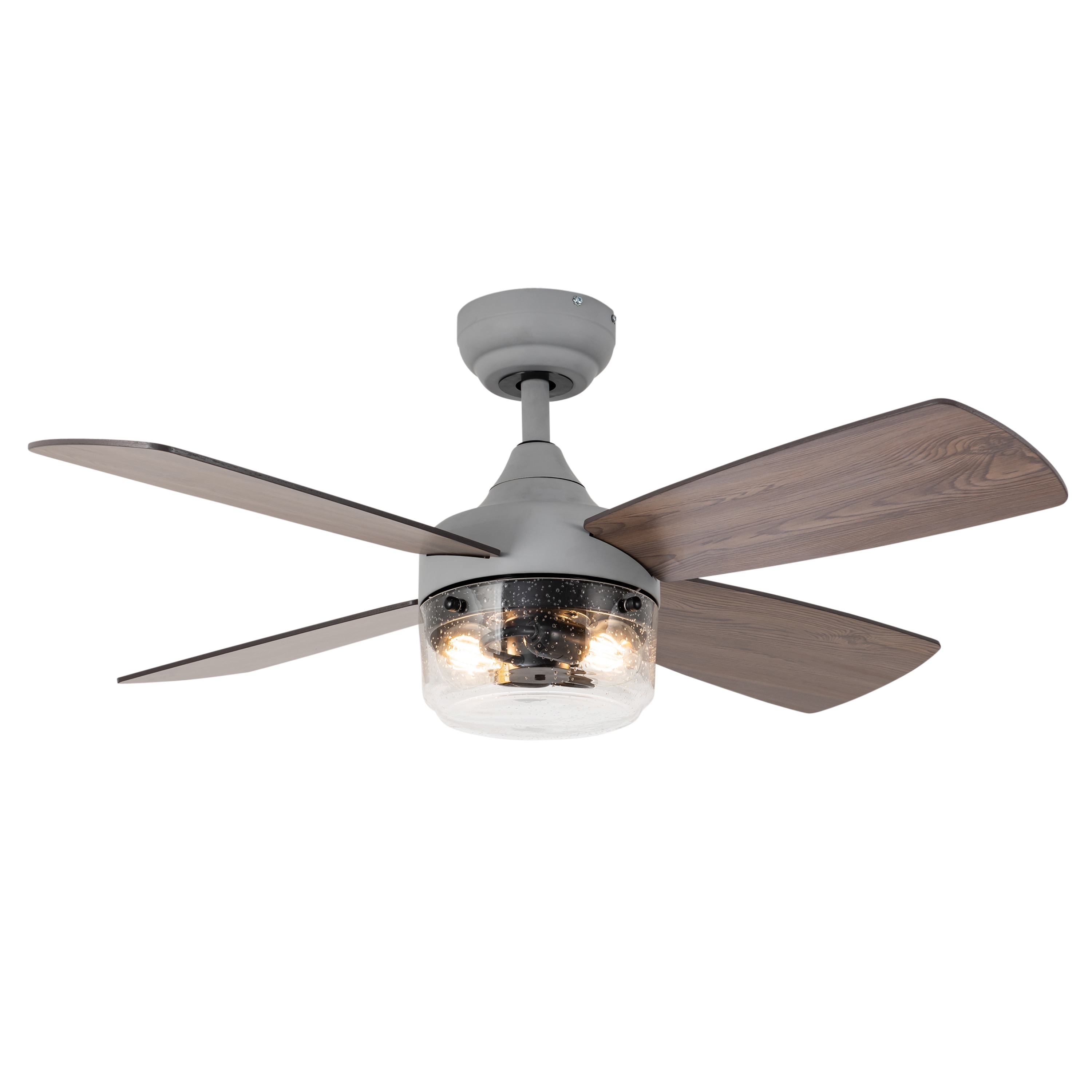 River of Goods 20574 42-in Grey with Weathered Mahogany Blades Ceiling Fan With Light 4 -Blade )