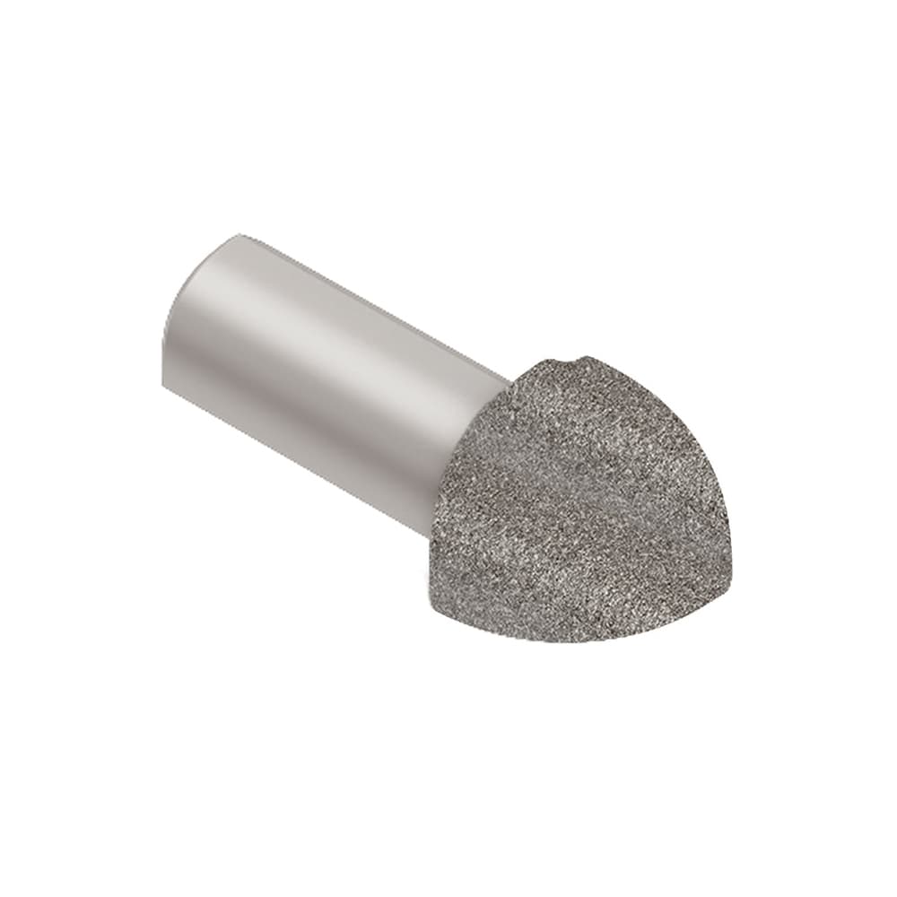 Schluter Systems EV/RO100TSSG Rondec 0.375-in W x 1.0-in L Stone grey textured color-coated aluminum Aluminum Outside corner Tile Edge Trim
