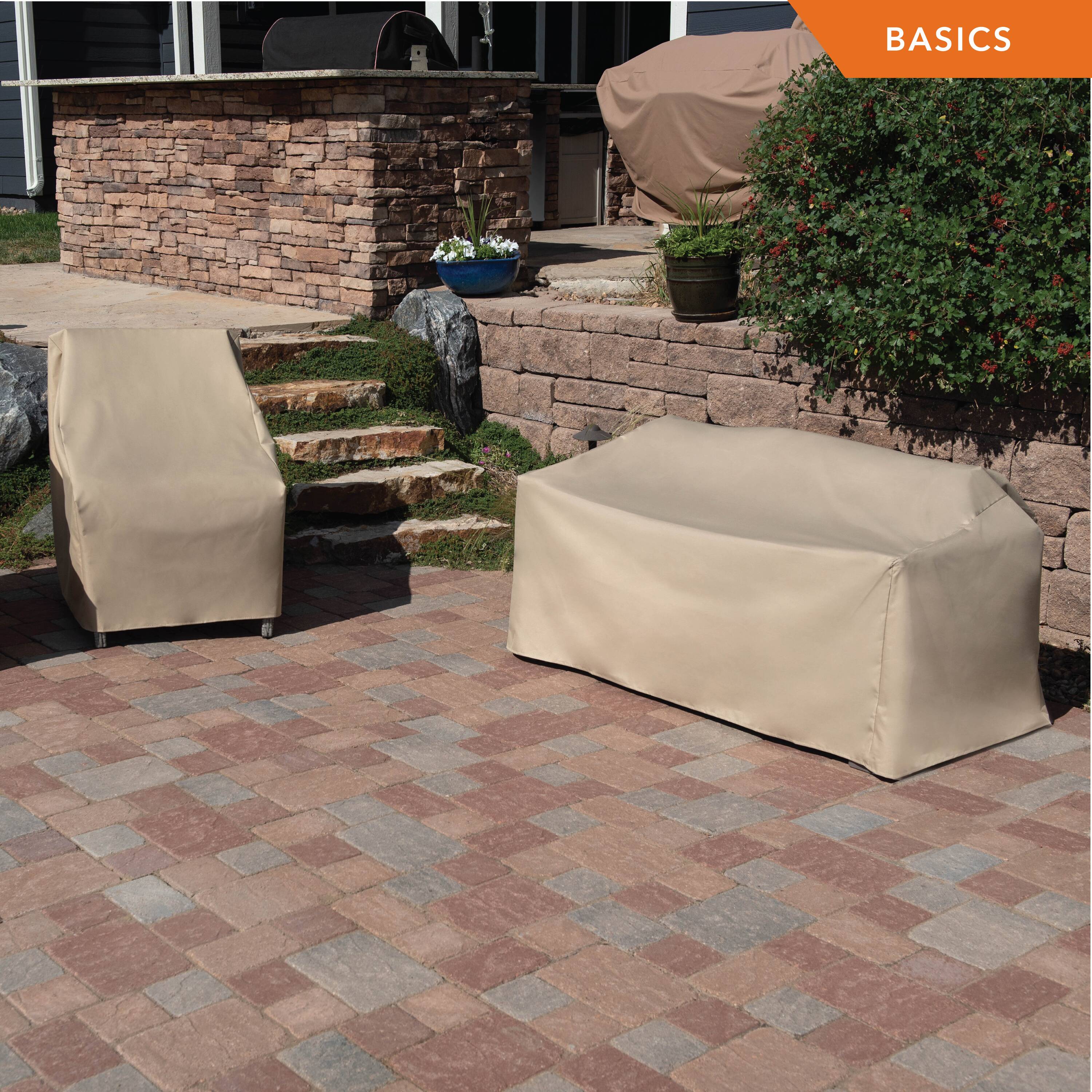 Heavy Duty Beige Waterproof Patio Chaise Lounge Cover