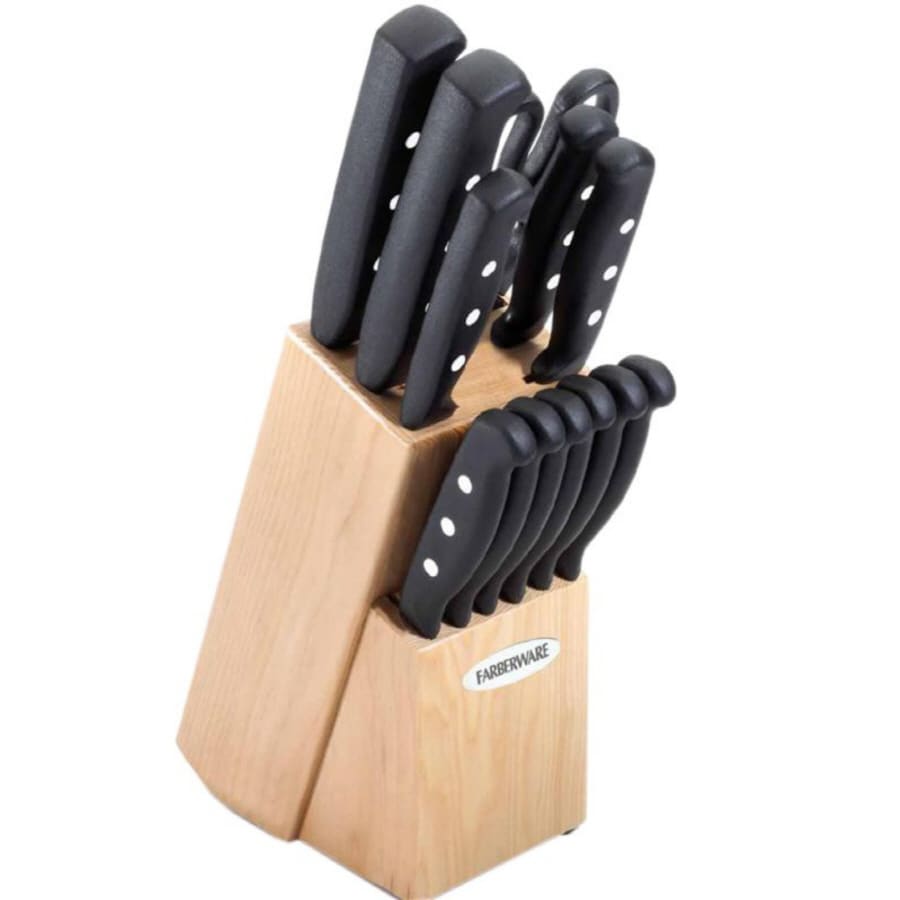 Sabatier Triple Rivet Knife Block Set, 15-Piece, Black 