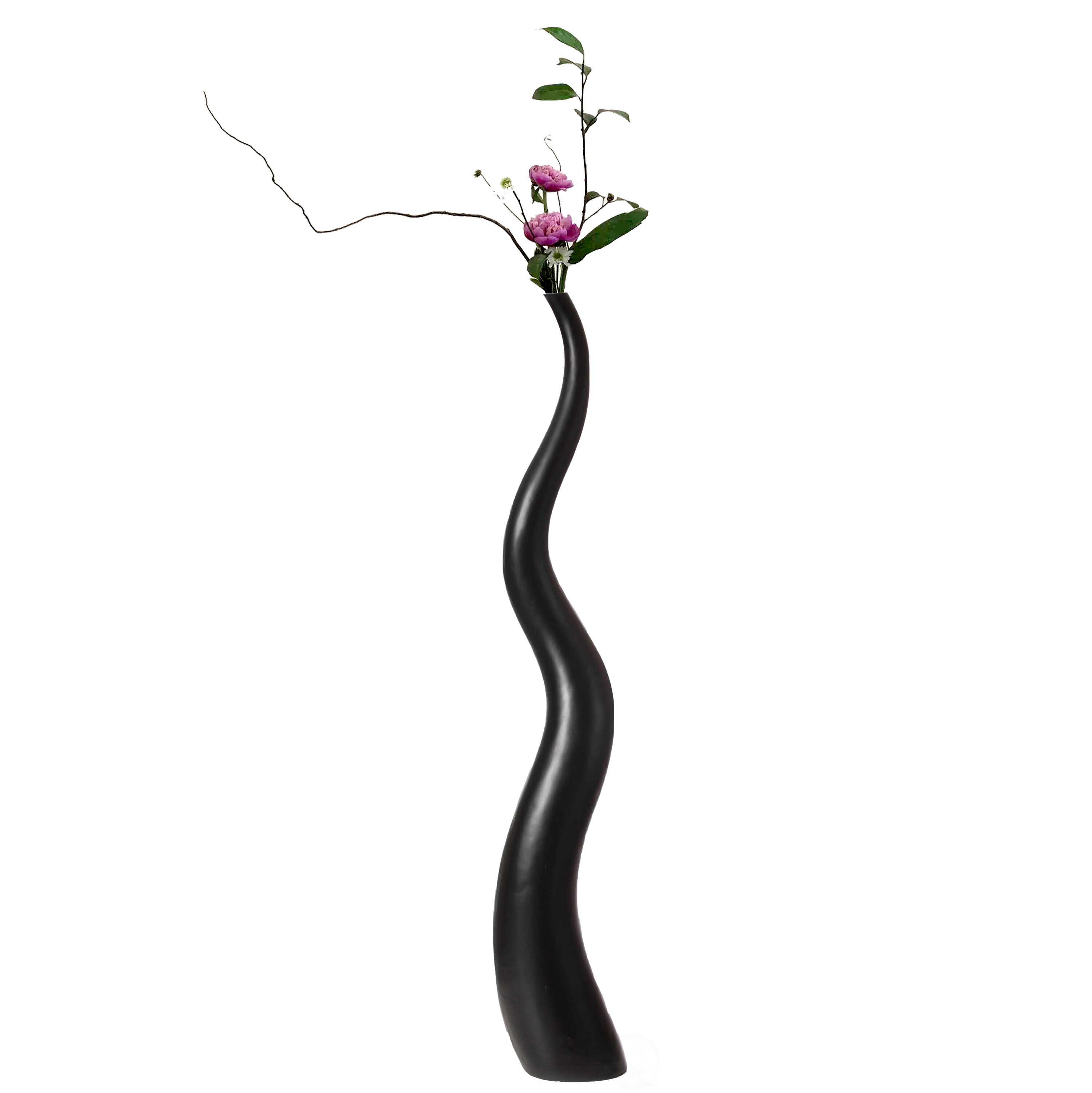Uniquewise QI004040.L Black Ceramic Modern Vase
