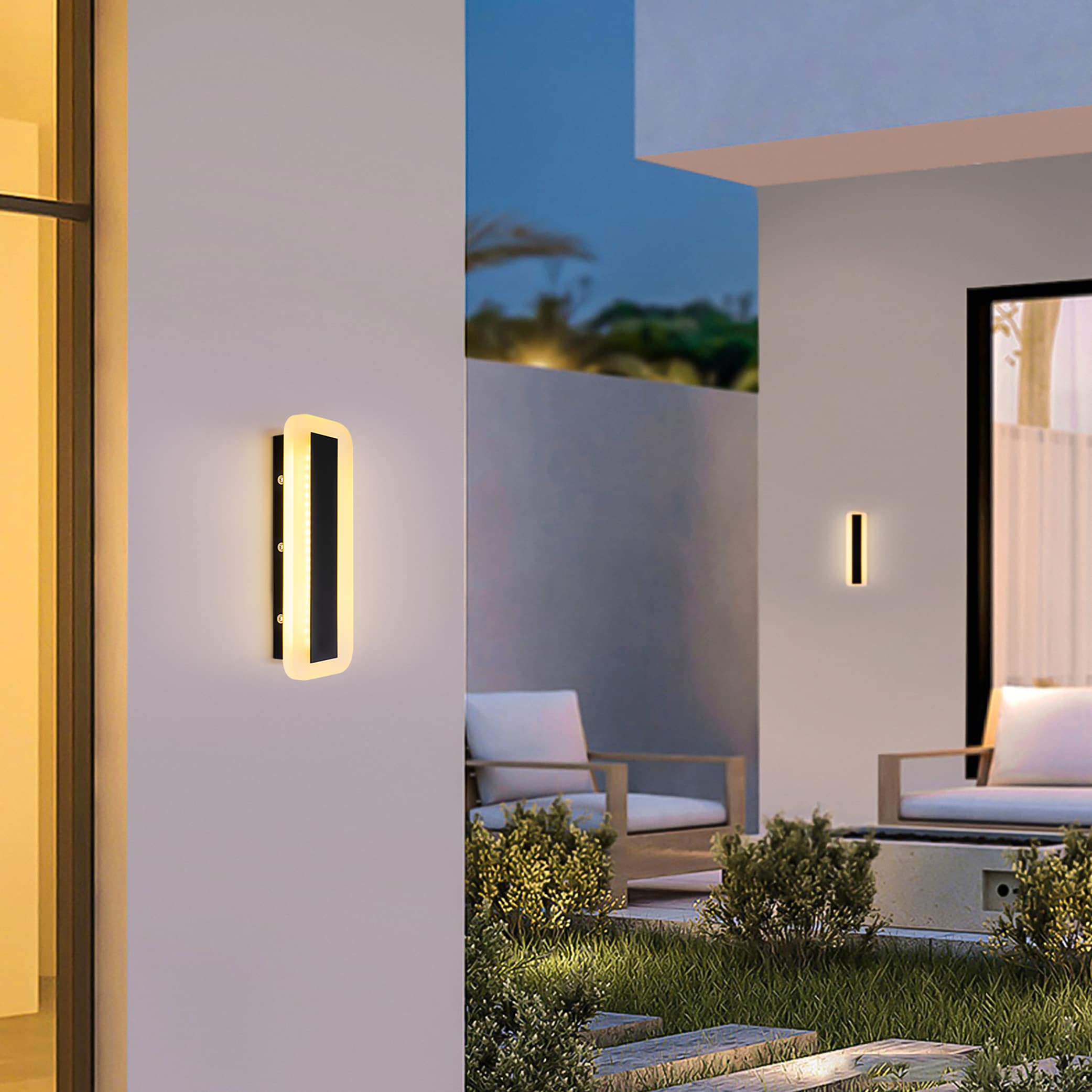 Y'INSP Voxto 12-in H Matte Black Integrated LED Outdoor Wall Light in ...