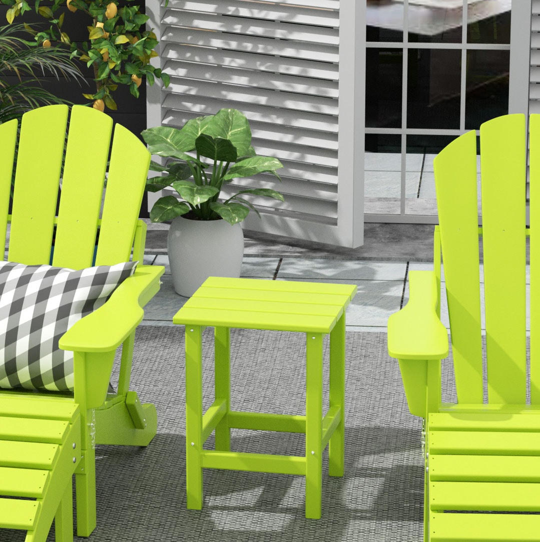 Lime HDPE Adirondack Outdoor Patio Side Table