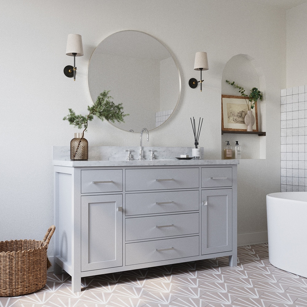 Beaumont Decor Hampton 55-in Gray Undermount Single Sink Bathroom ...