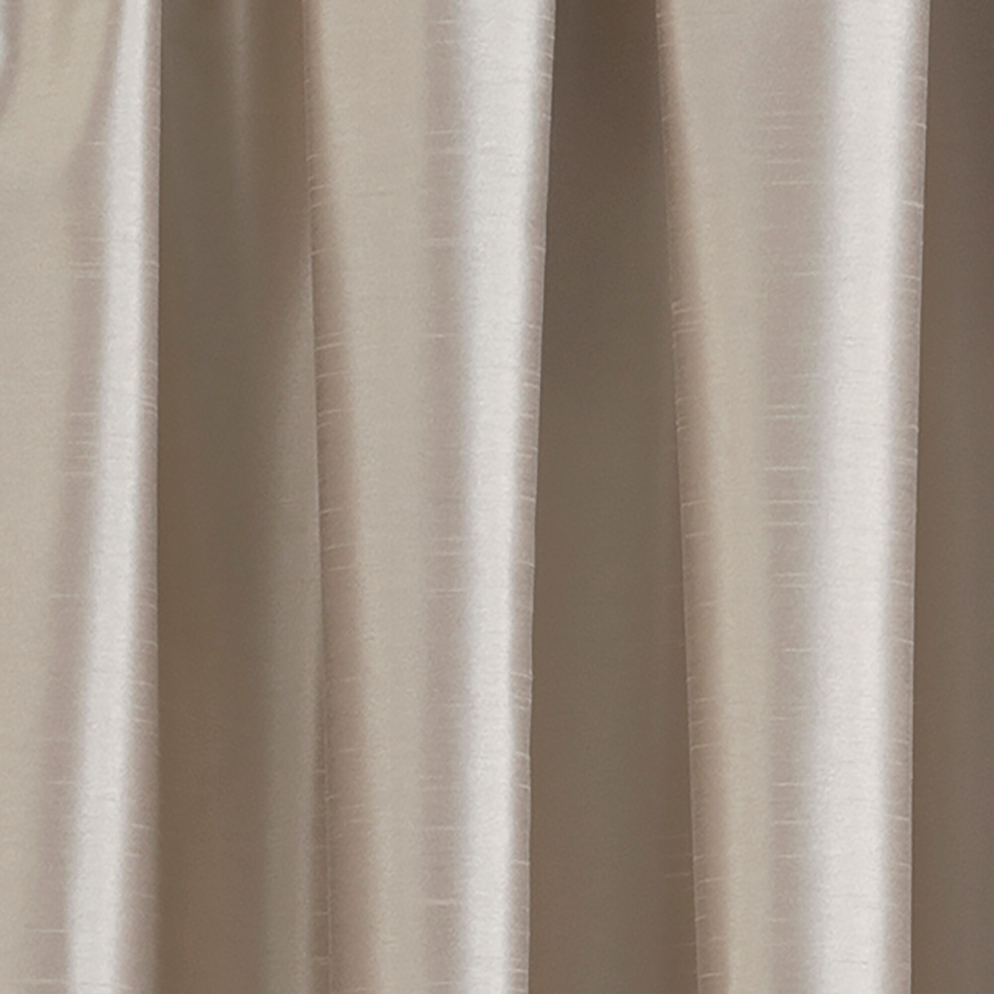 Taupe Faux Silk Blackout Puddle Length Curtain Pair