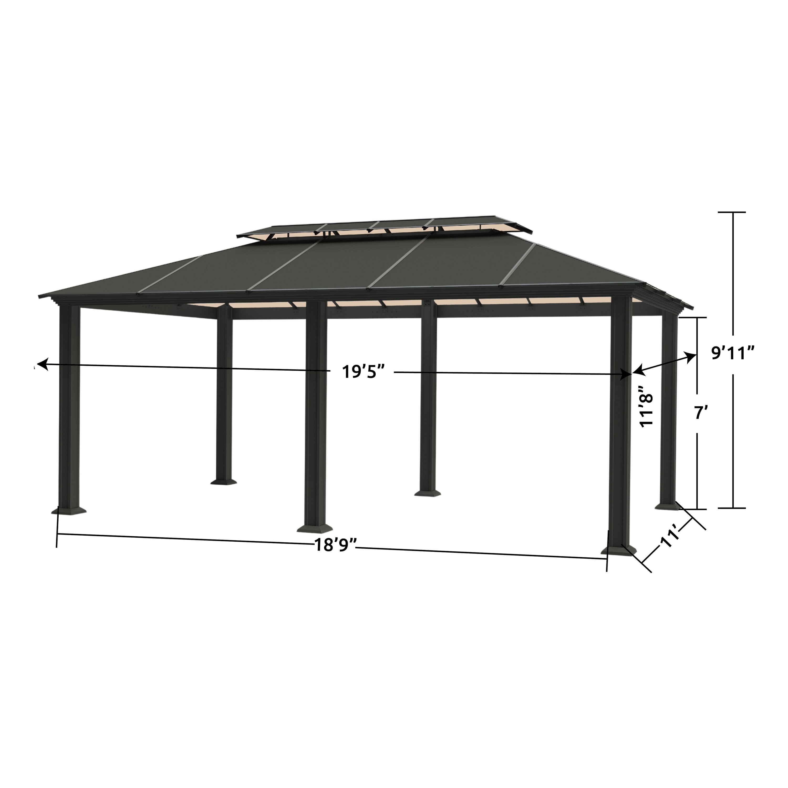 Paragon Outdoor GZH3-1220BKAN Wood-Resin-Gazebos - View #8