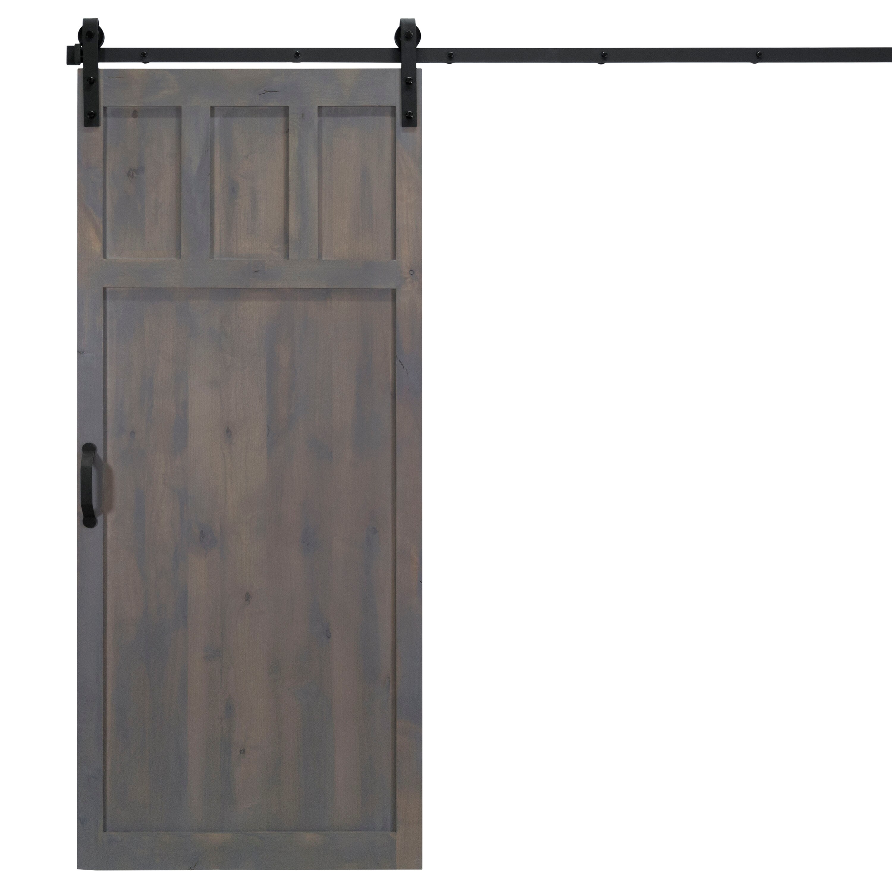 Dogberry DCRAF36GASHNONEHARD 36-in x 84-in Ash Gray Square Knotty alder Wood Solid core Single Barn Door (Hardware Included)