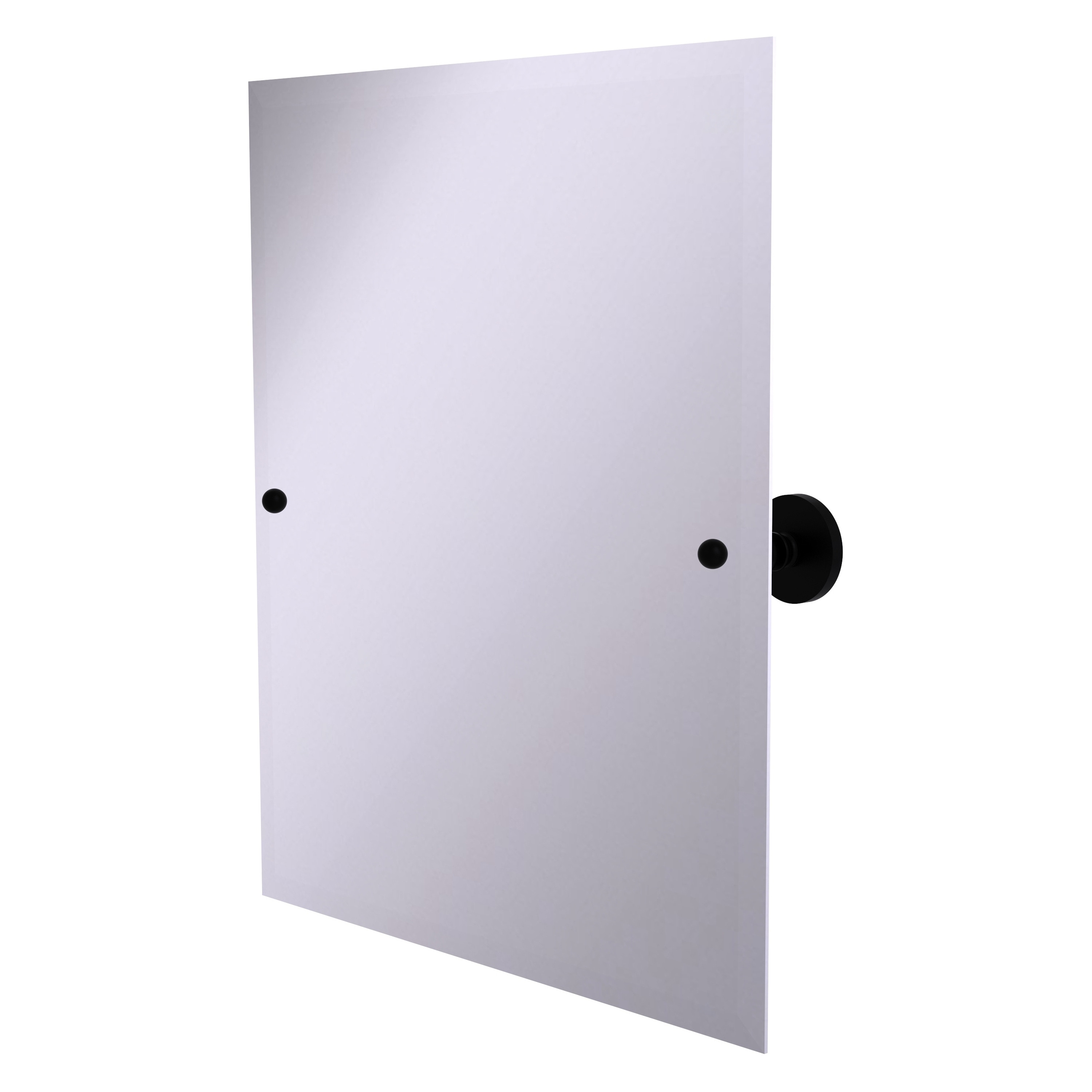 Allied Brass P1092-BKM Prestige Skyline 21-Inches x 26-Inches Beveled Frameless Rectangle Tilting Bathroom Vanity Mirror ( Matte Black )
