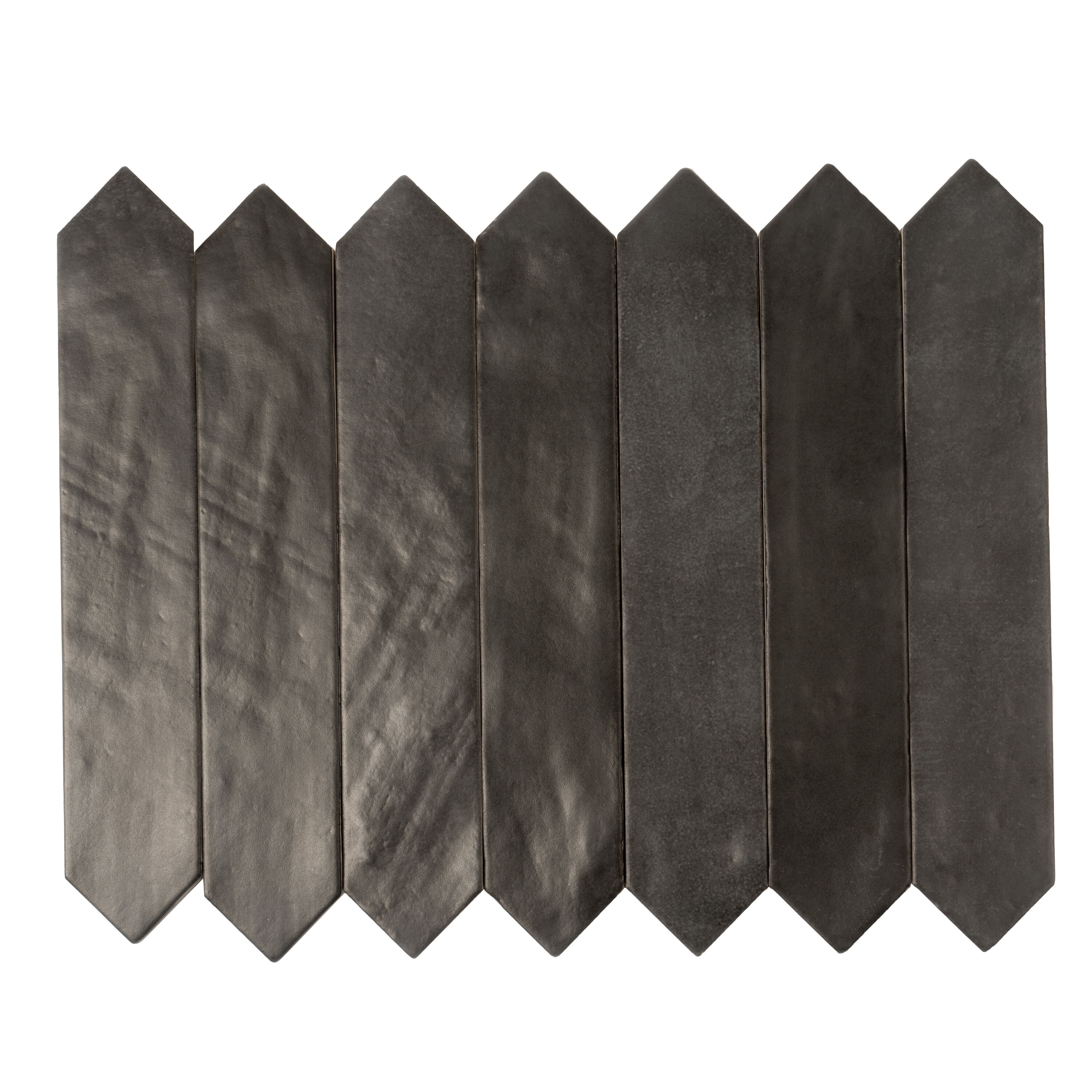 Matte Black Elongated Hexagon Ceramic Tile 1.7'' x 9.6''