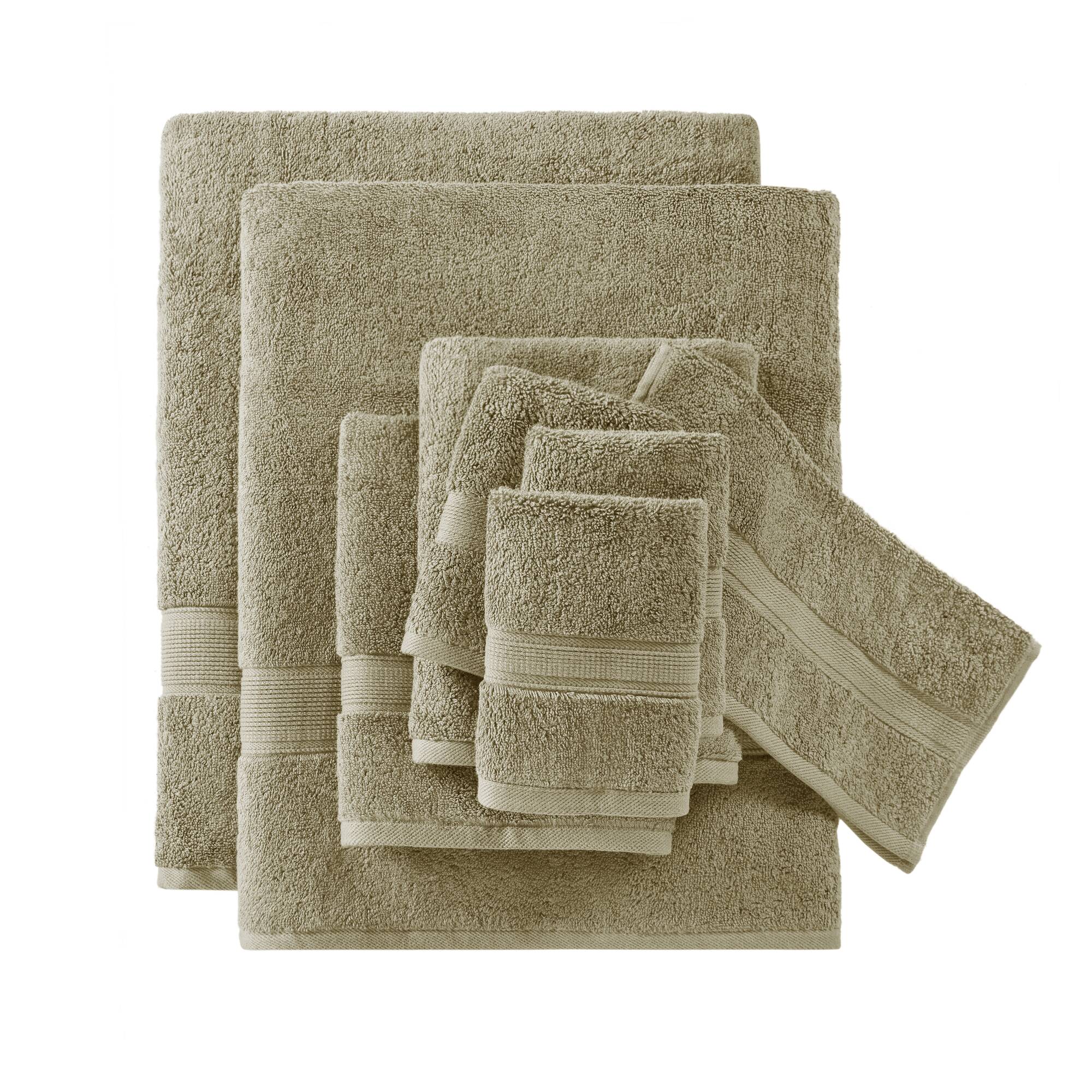 Madison Park Signature MPS73-424 8-Piece Beige Cotton Quick Dry Bath Towel Set (800 GSM)