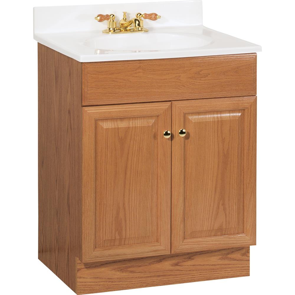 Project Source 24.5-in Golden Single Sink Bathroom Vanity with White Cultured Marble Top