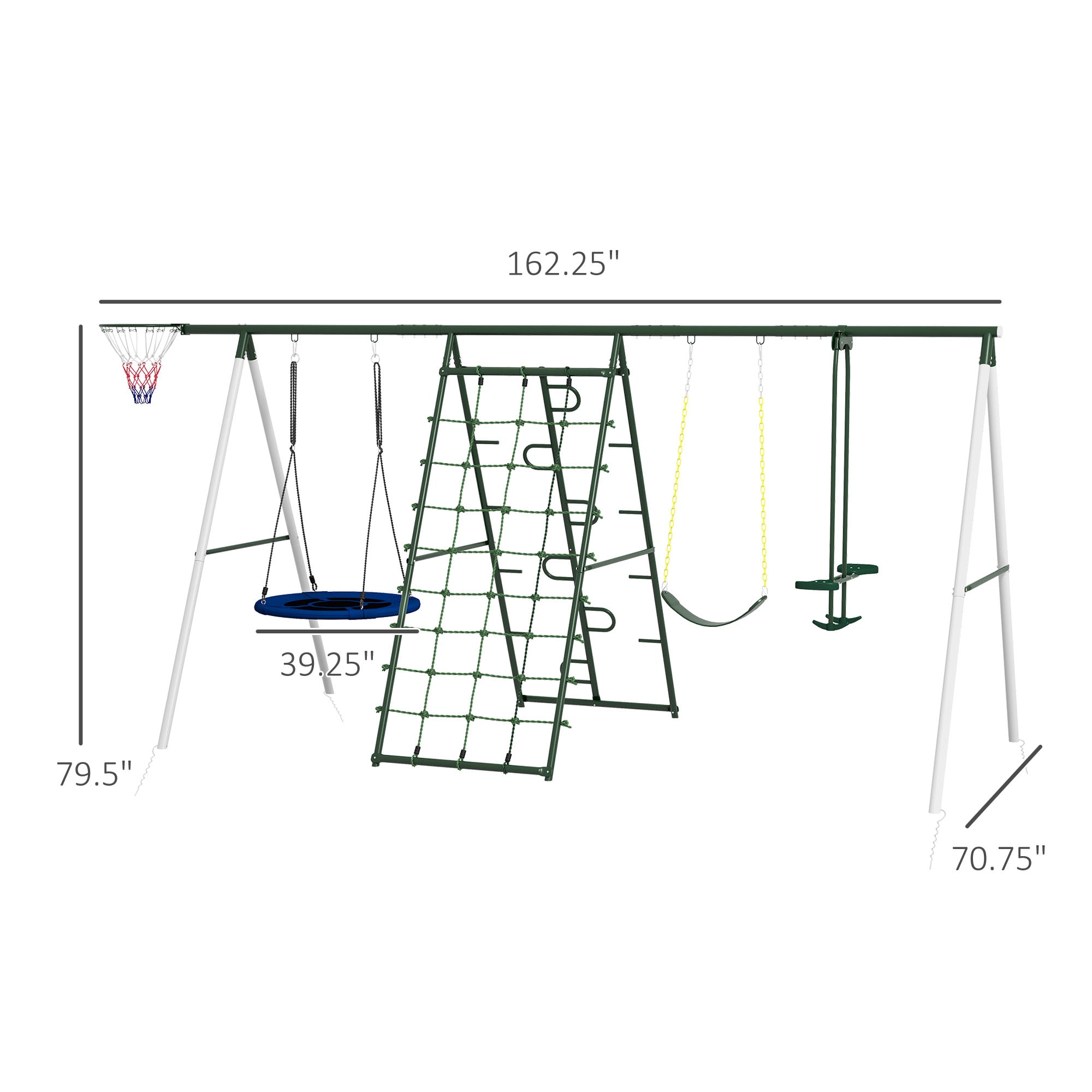 Runesay SS-11 Swing Sets Green Metal Rope Swing