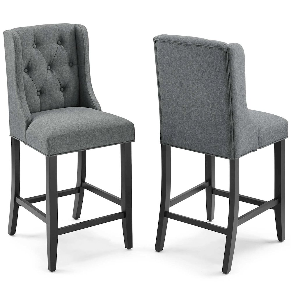Modway BG3134930 Baronet Upholstered Fabric Counter Bar Stool Set of 2