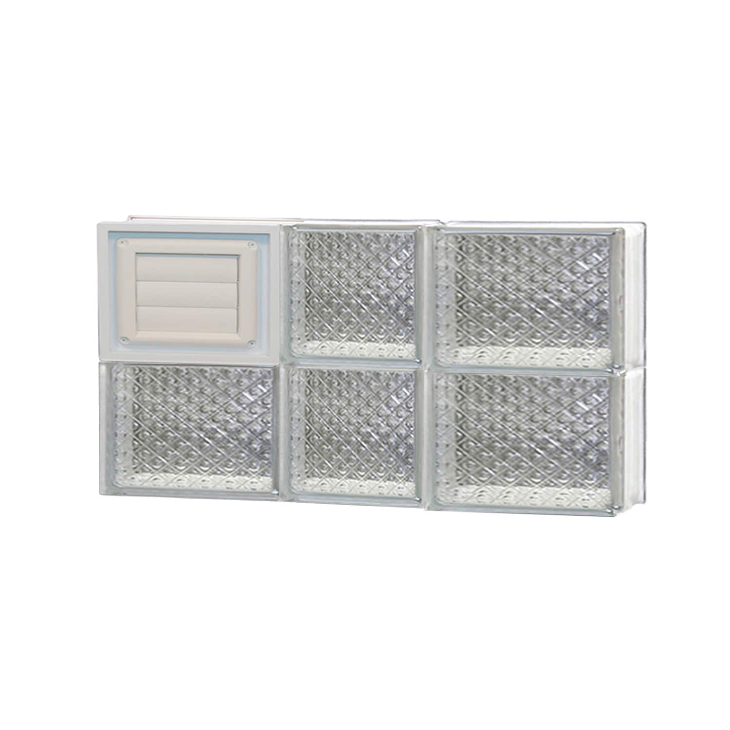 REDI2SET D2212DP Diamond Glass 21-1/4-in x 11-1/2-in Frameless Replacement Dryer vent Glass Block Window
