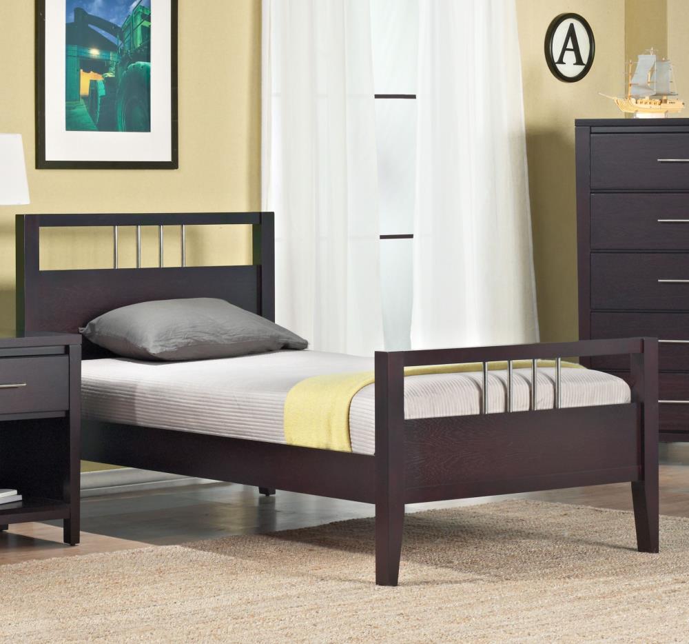 Modus Furniture NV23F3 Nevis Espresso Twin Wood Panel Bed