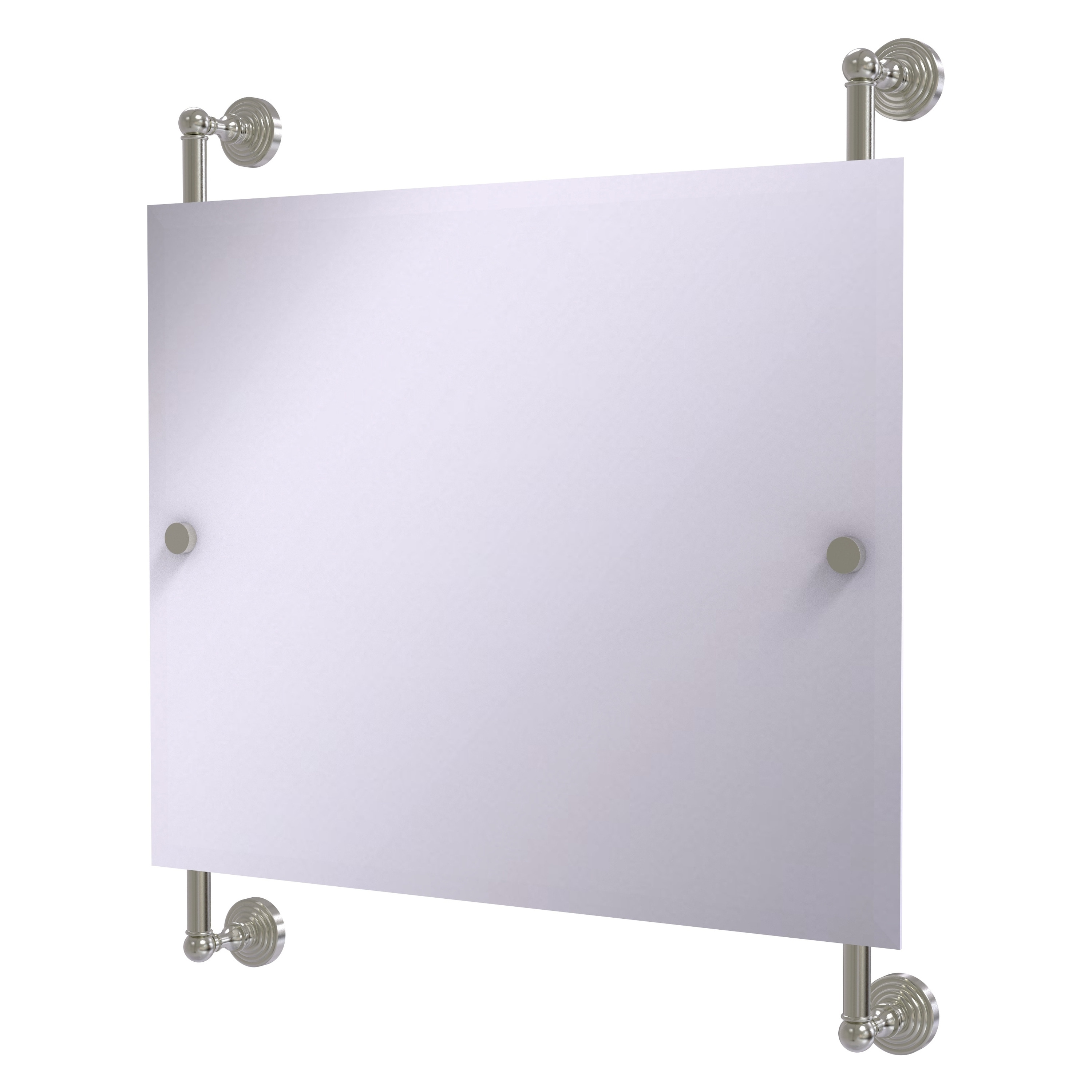 Allied Brass WP-27-93-SN Waverly Place 26-Inches x 29-Inches Beveled Frameless Rectangle Bathroom Vanity Mirror ( Satin Nickel )