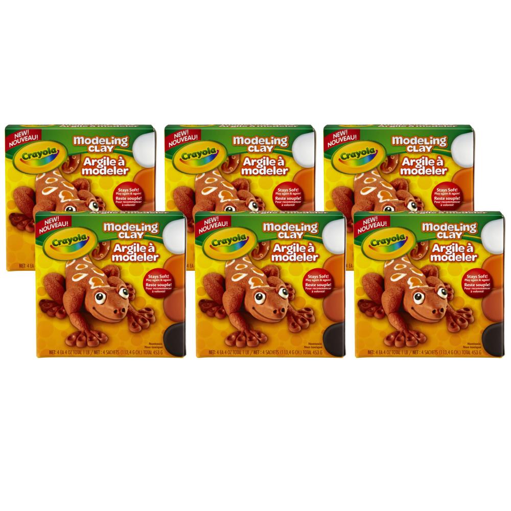 Crayola BIN570400-6 Modeling Clay, 1-lb Assortment, Set Of 6 Packs
