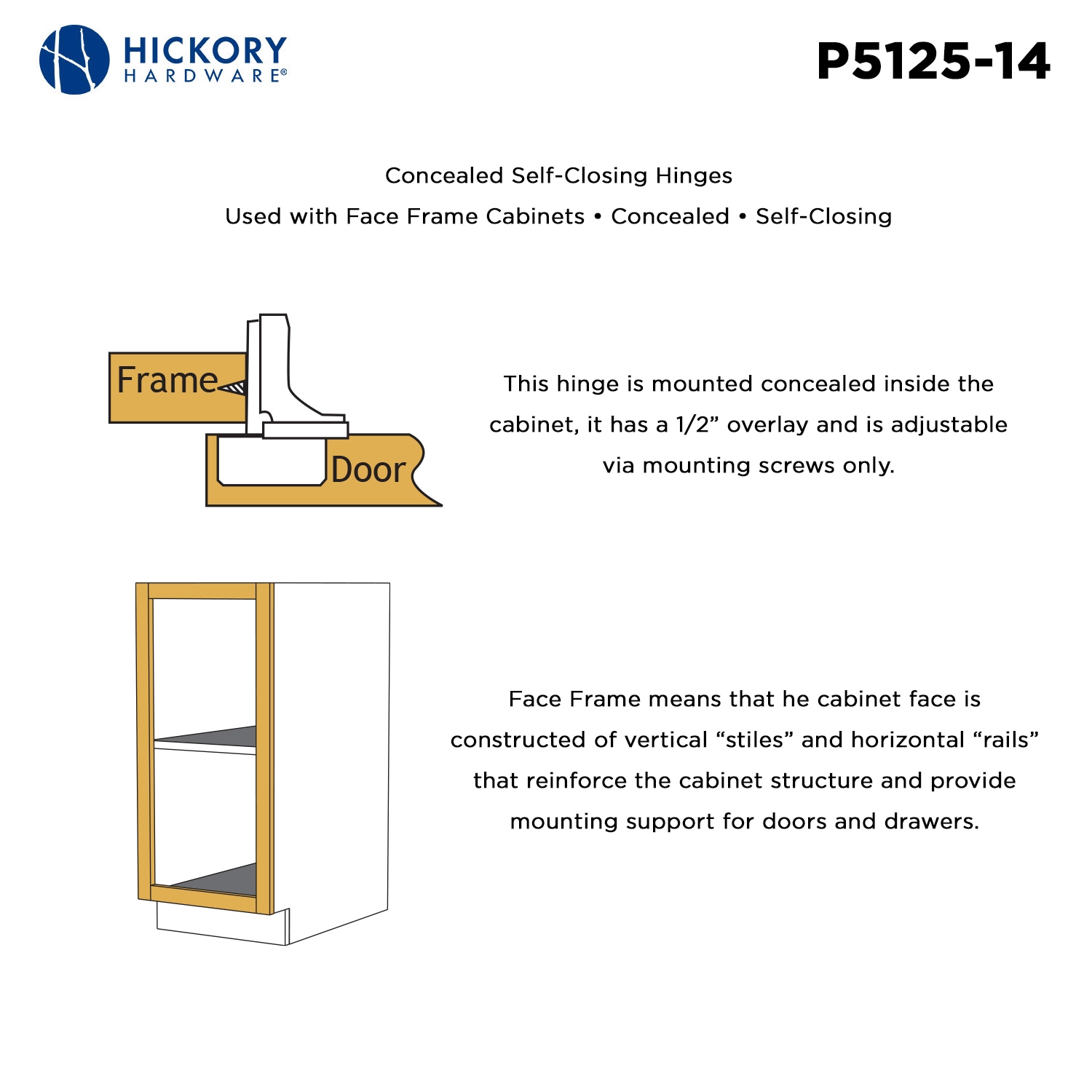 Hickory Hardware P5125-14 Cabinet-Hinges - View #5