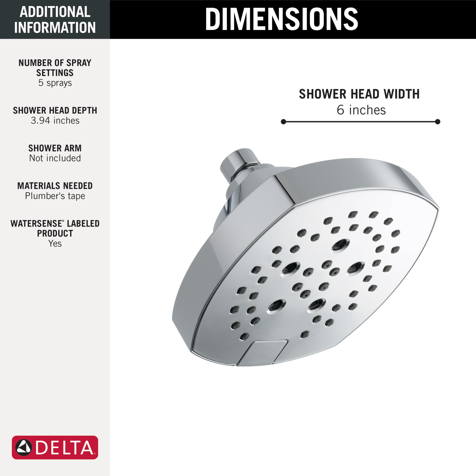 Delta 52663-PR Fixed-Showerhead - View #4