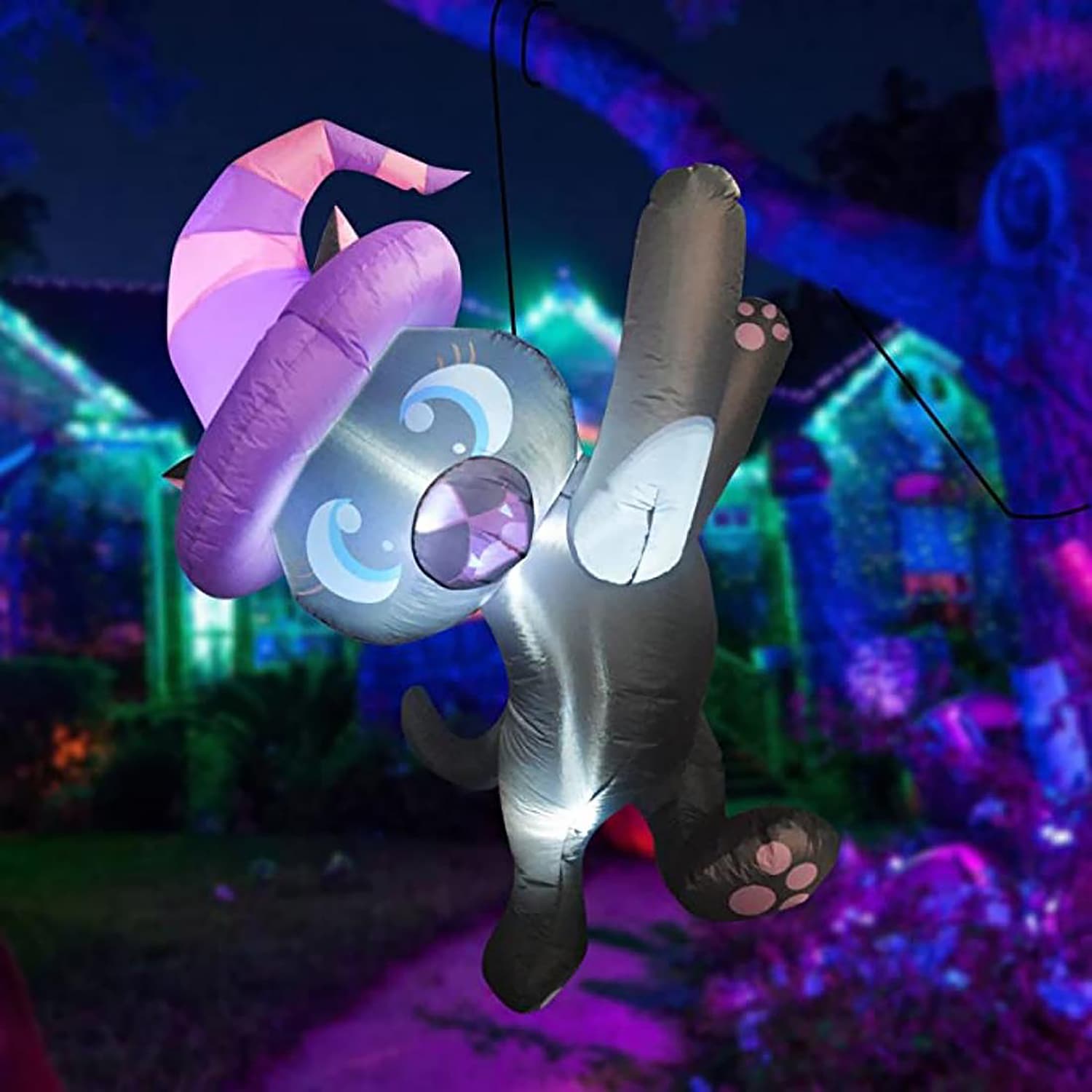 4.9 FT Black Cat Halloween Inflatable with LED Lights