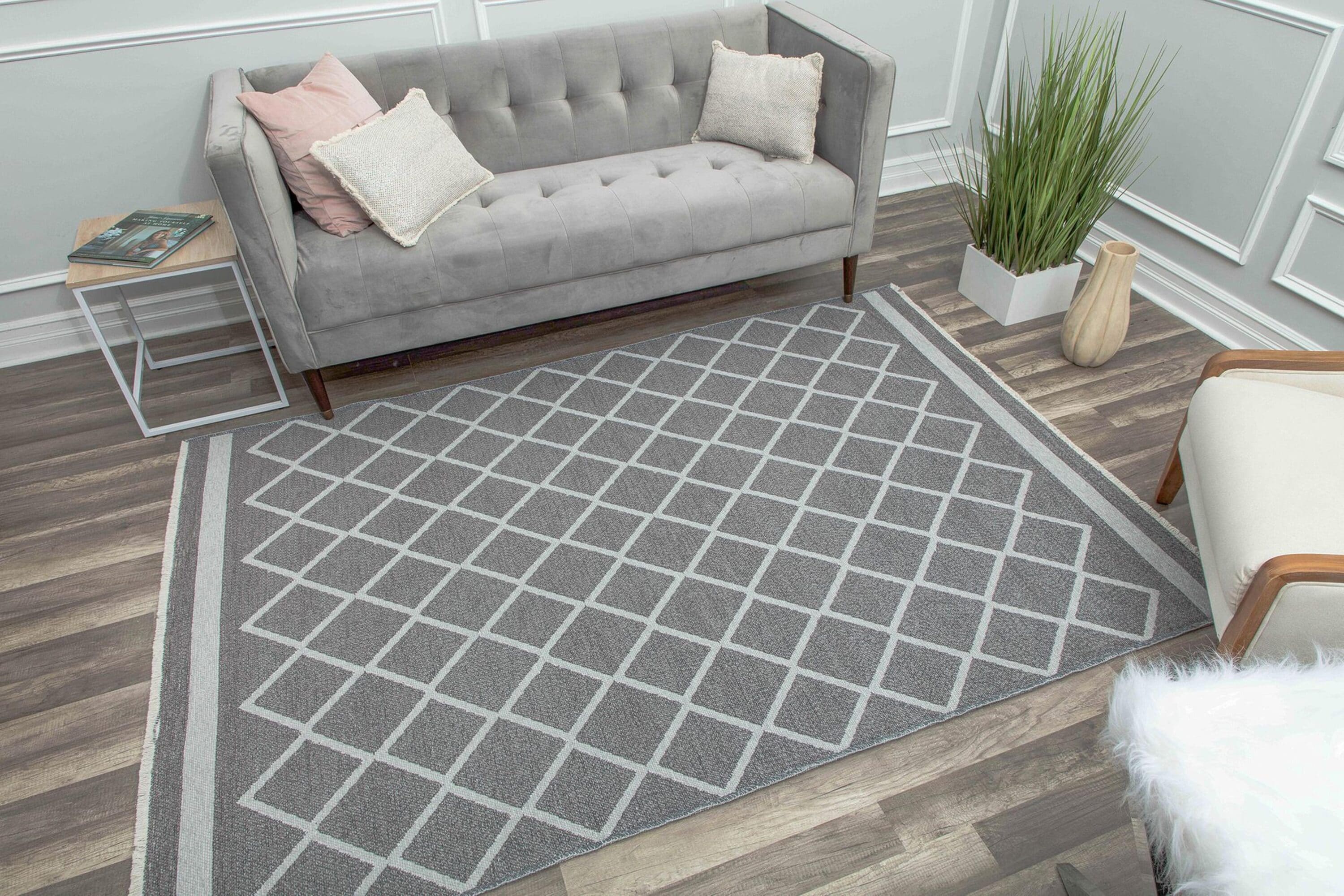 Rugs America 30314 Hadley 2 x 4 (ft) Loomed Polyester Imperial Platinum Silver Rectangular Indoor Medallion Vintage Area rug