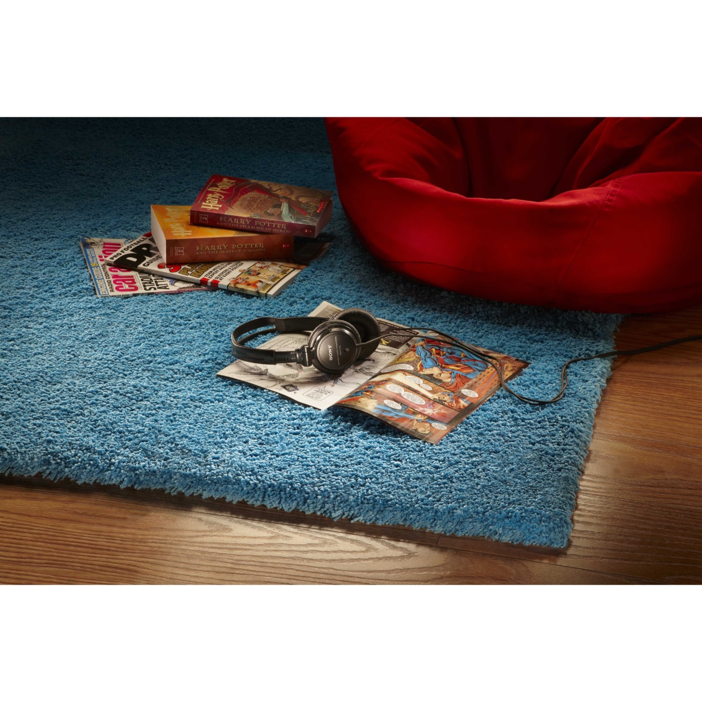 HomeRoots 349868 Bernadette 7 X 9 (ft) Rag Blue Indoor Solid Area Rug