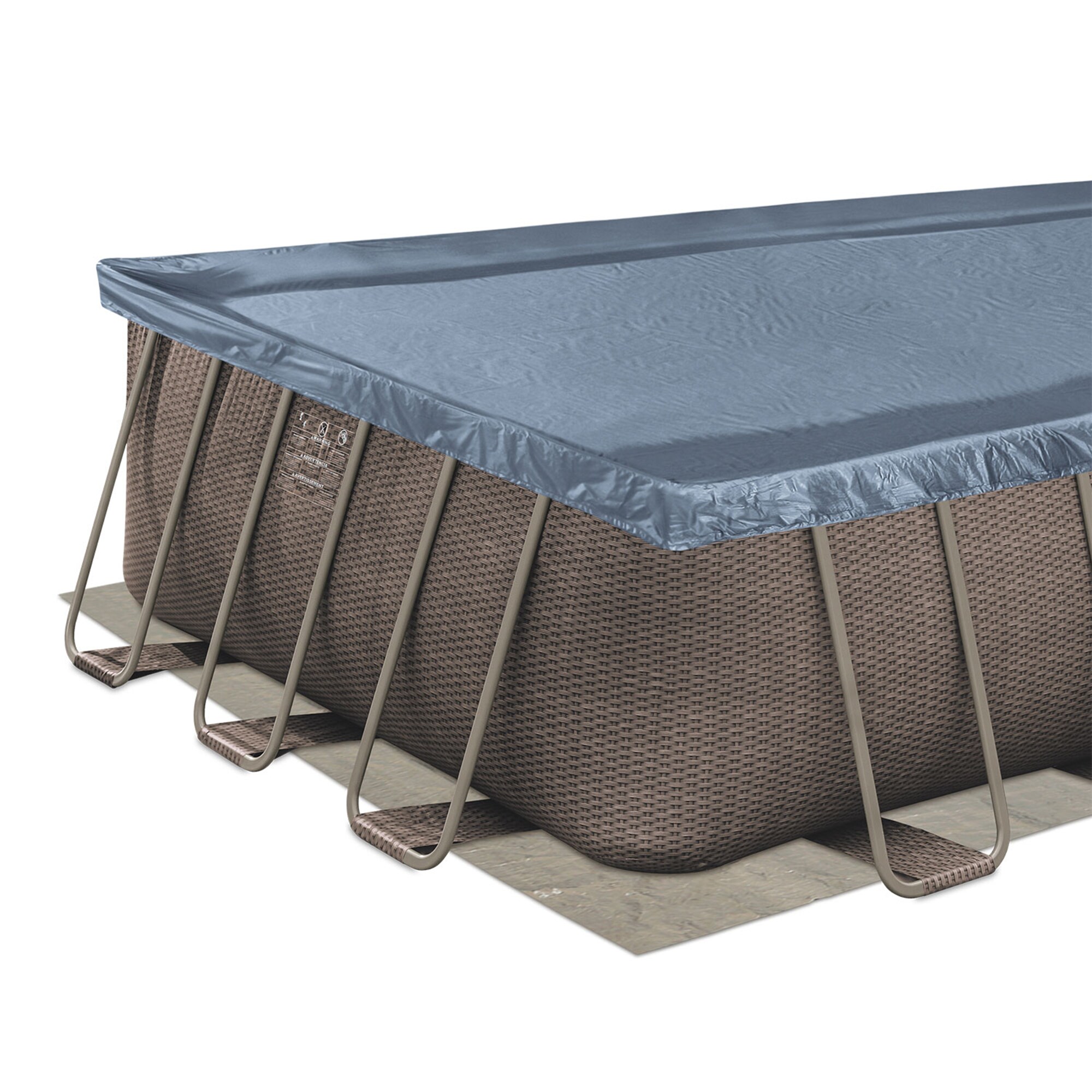 Rectangle Swimming Pool Above Ground Cloth Lip Cover Floor Mat Dustproof Pa